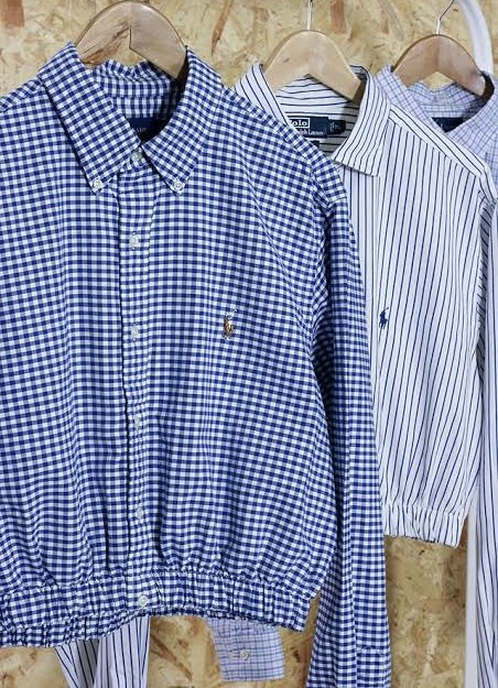 Up cycled Polo Ralph Lauren Full Zip Crop top