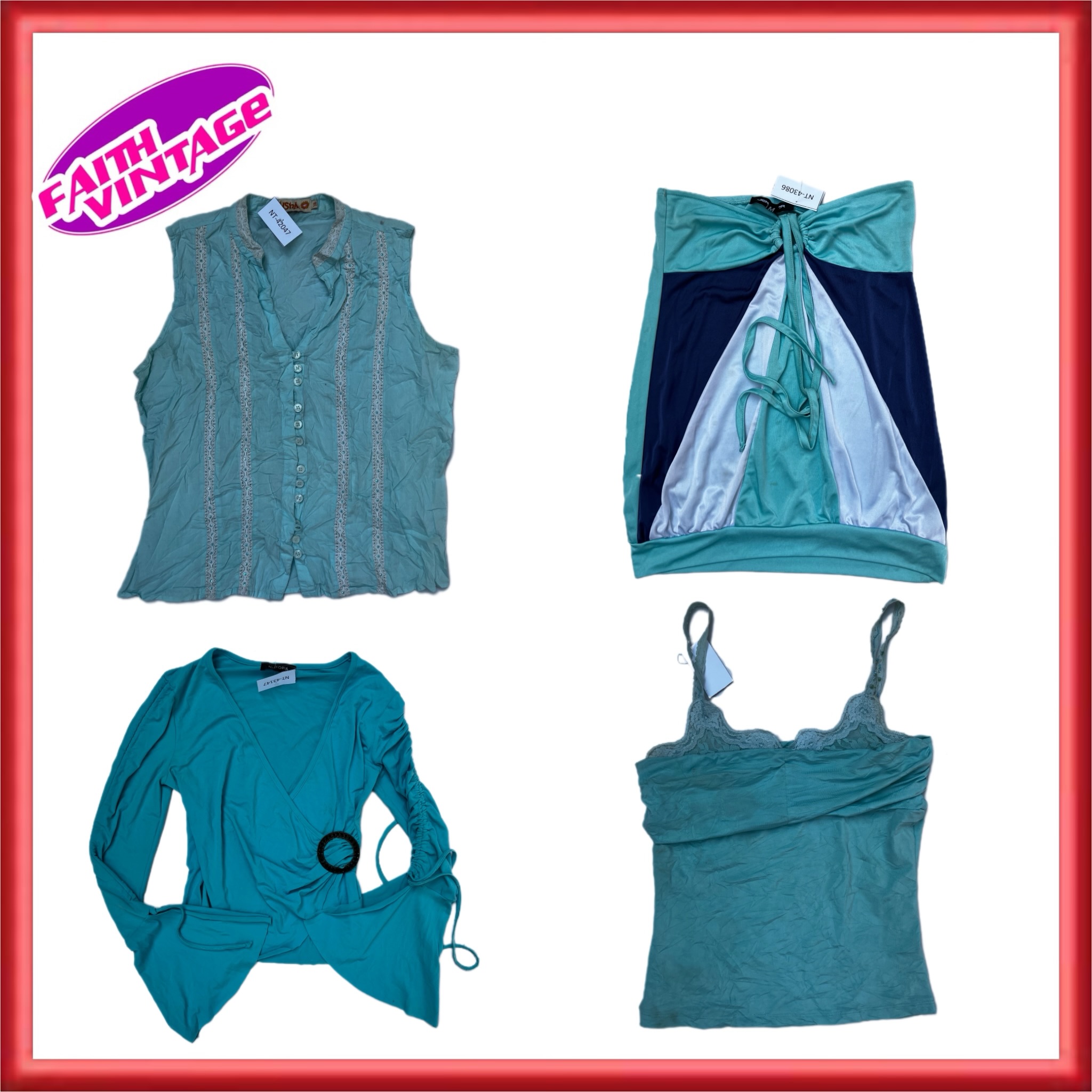 Sky Borders Pattern Matching Top Skirt and Dress Bundle(FV-527)