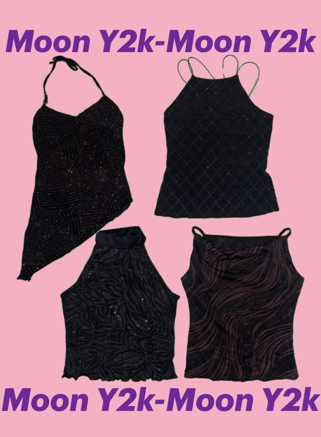 Y2K Gothic Bling Party tops (M-1136)