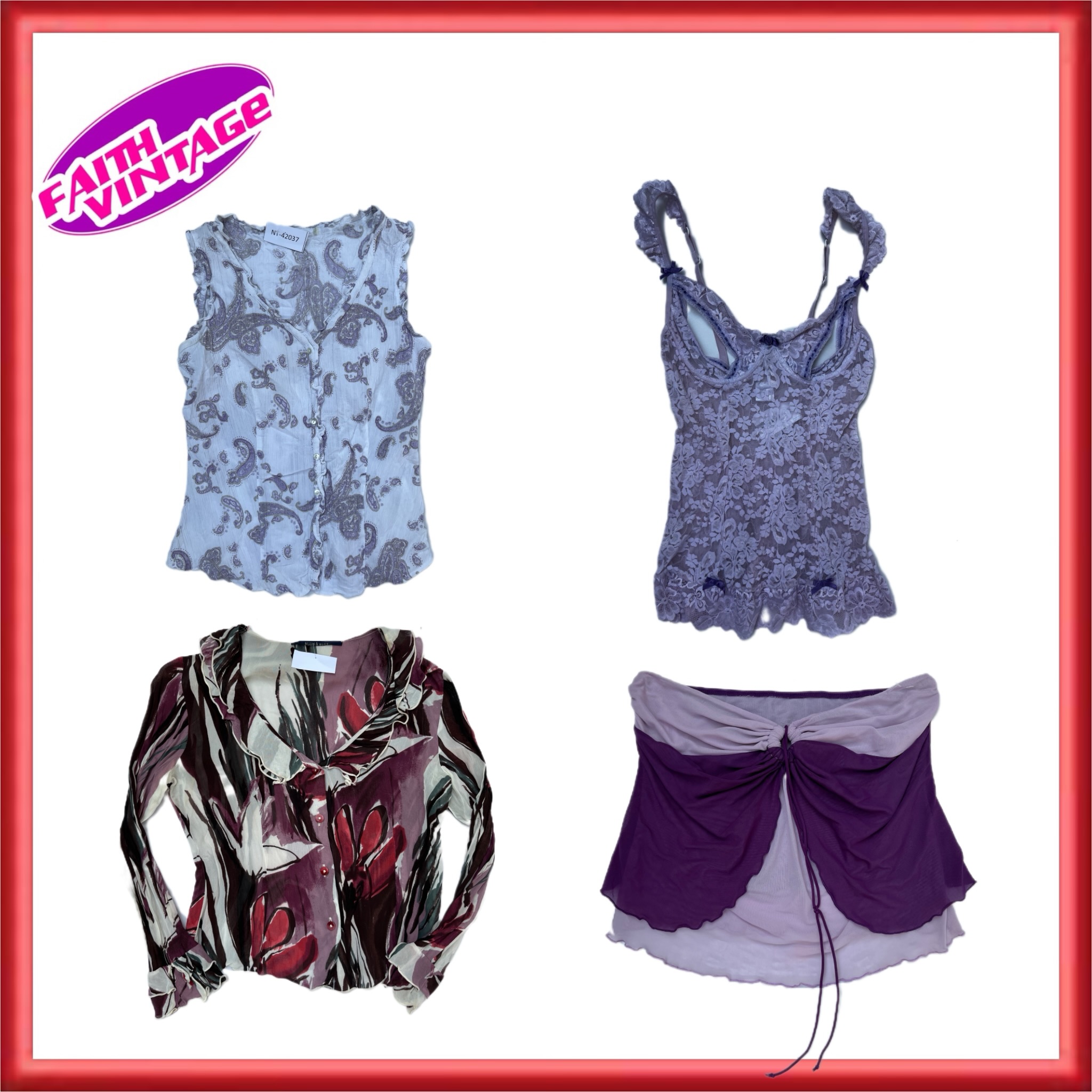 Pacote de Saias e Vestidos Mix Abstrato de Lavanda (FV-528)