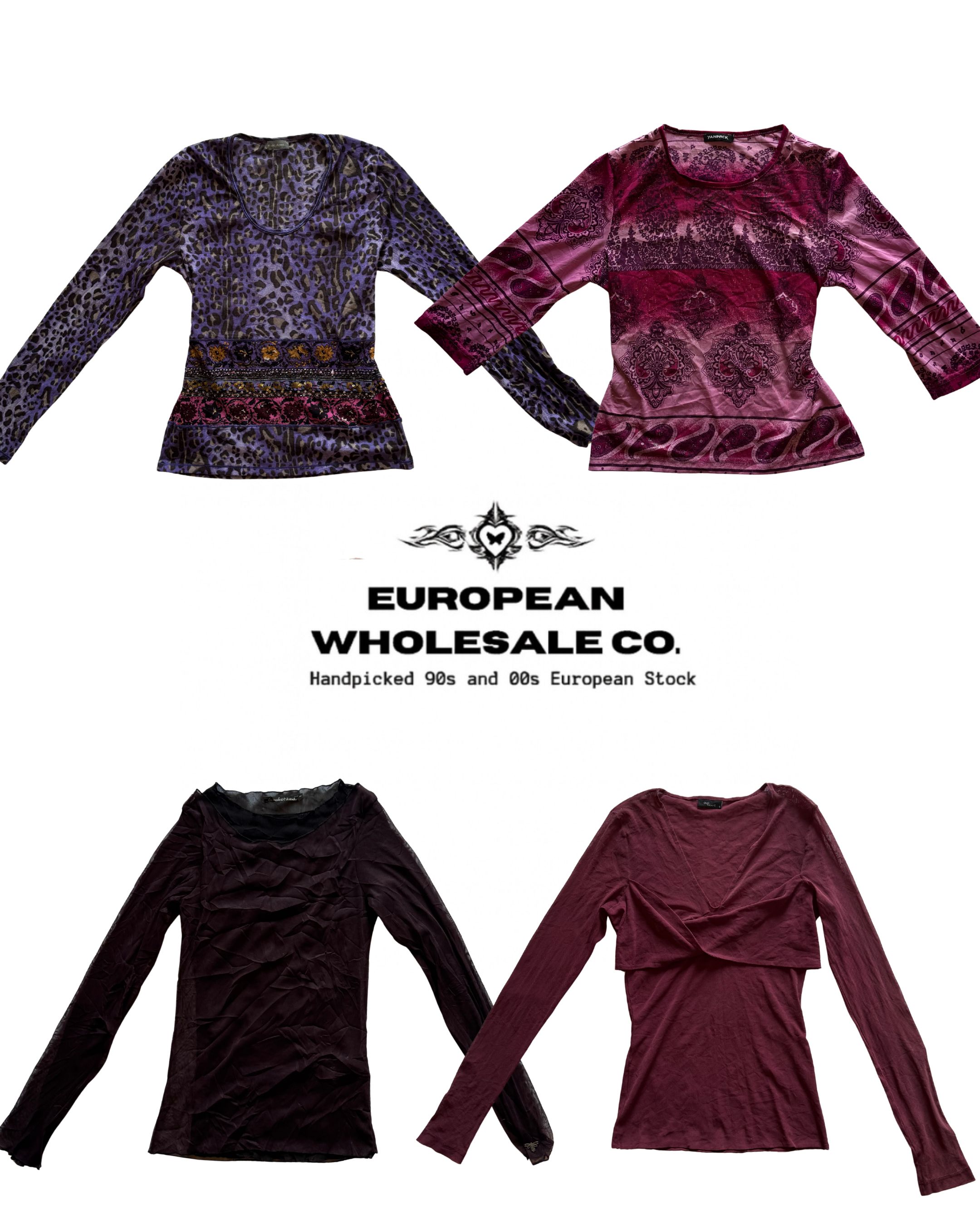 Y2K Purple Haze Mesh Tops