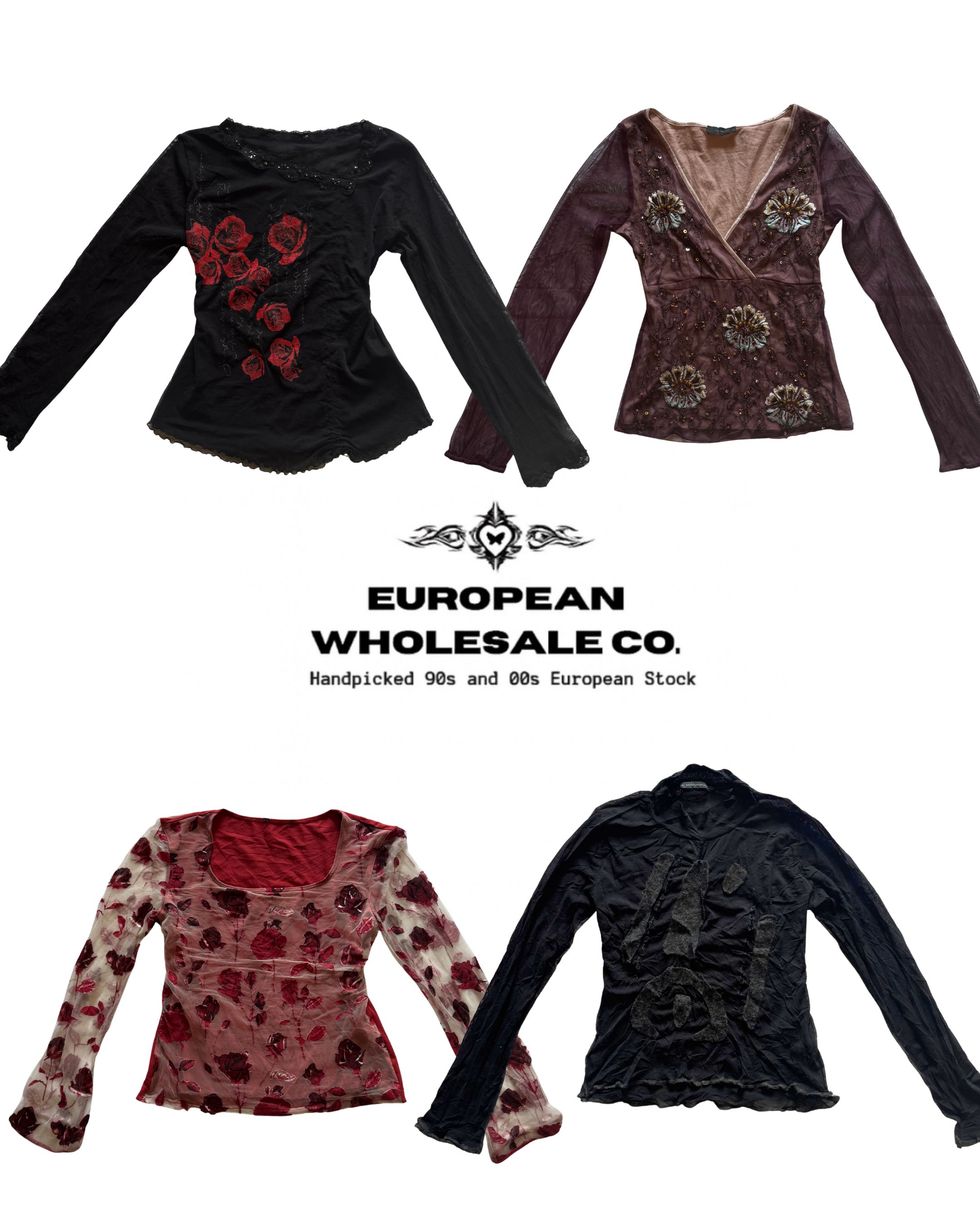 Y2K Love Story Mesh Tops