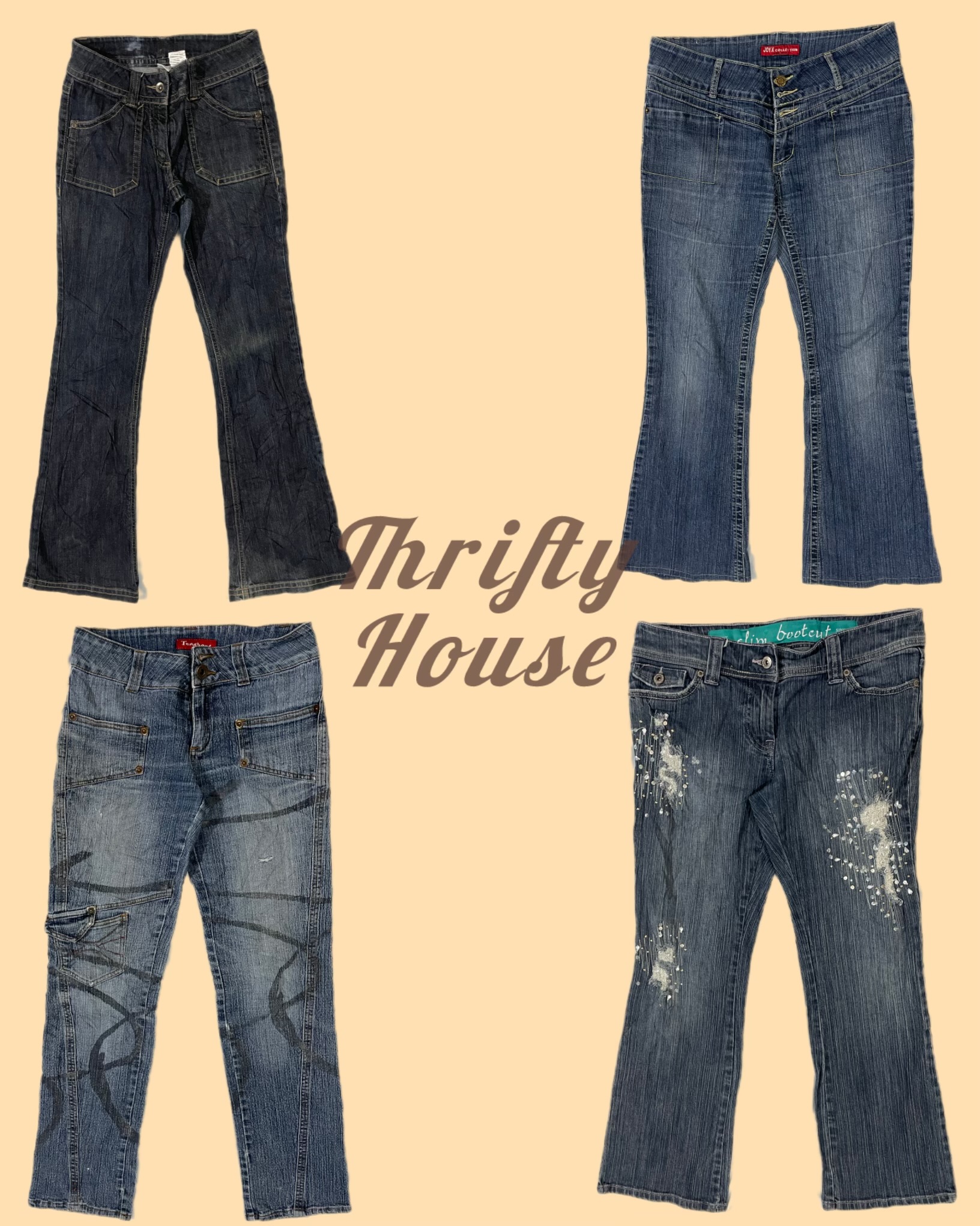 Y2k Bootcut & Flare Denim Jeans(TH/198)