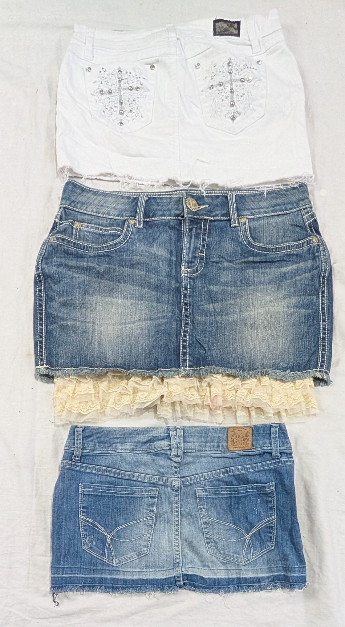DENIM MICRO MINI SKIRTS (BRANDS INCLUDED) Earl jeans, Paris blues, wrangler,etc