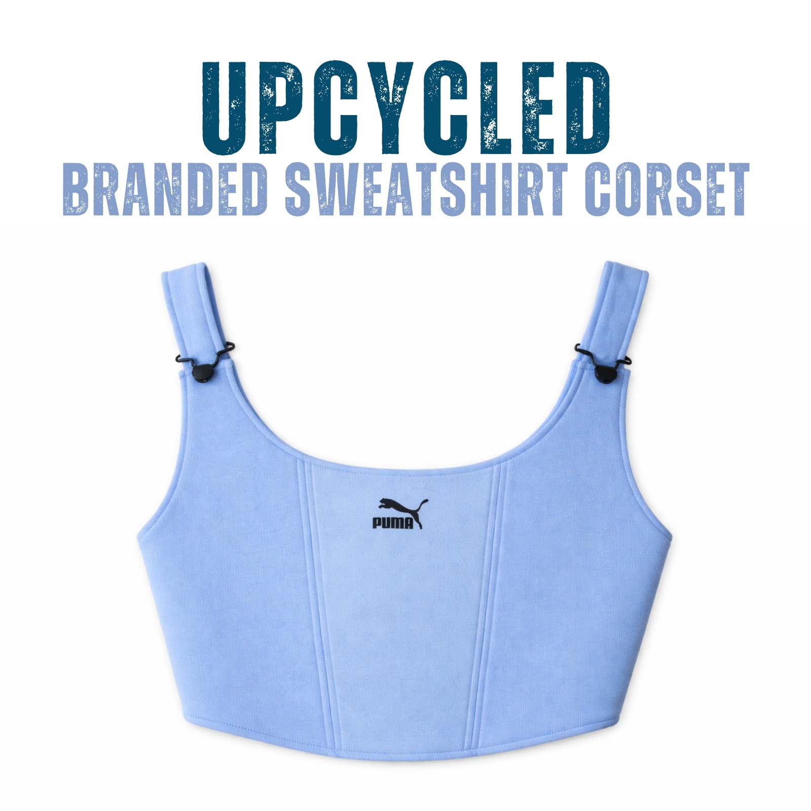 アップサイクルコルセット - ブランドのスウェットシャツで作られています (moq15)