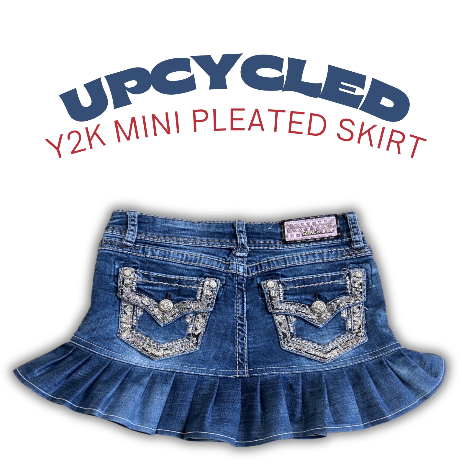 アップサイクル Y2K ミニプリーツスカート
