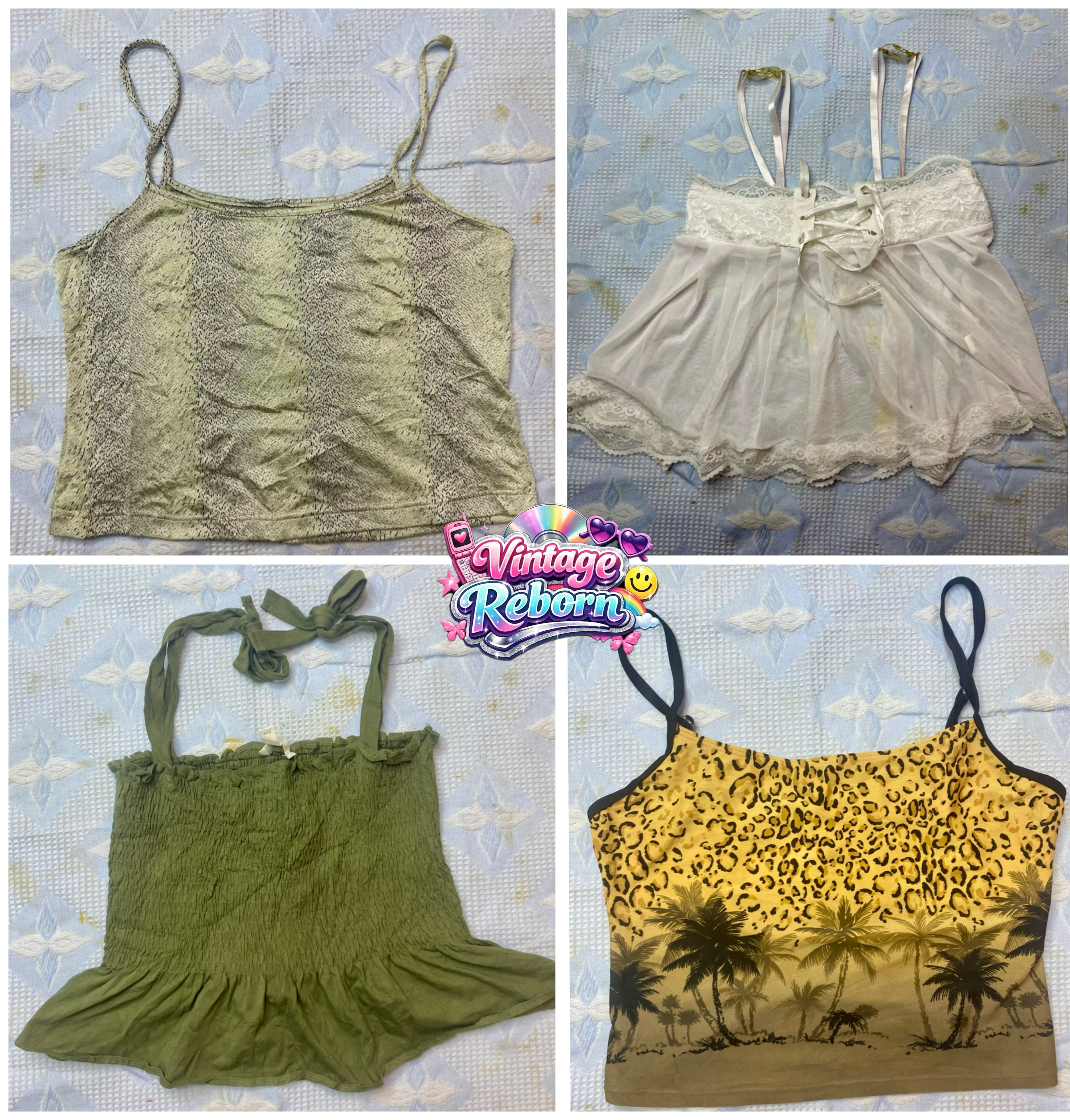 Pacote de Cami e Top Halter Vintage Y2K (VR-219)
