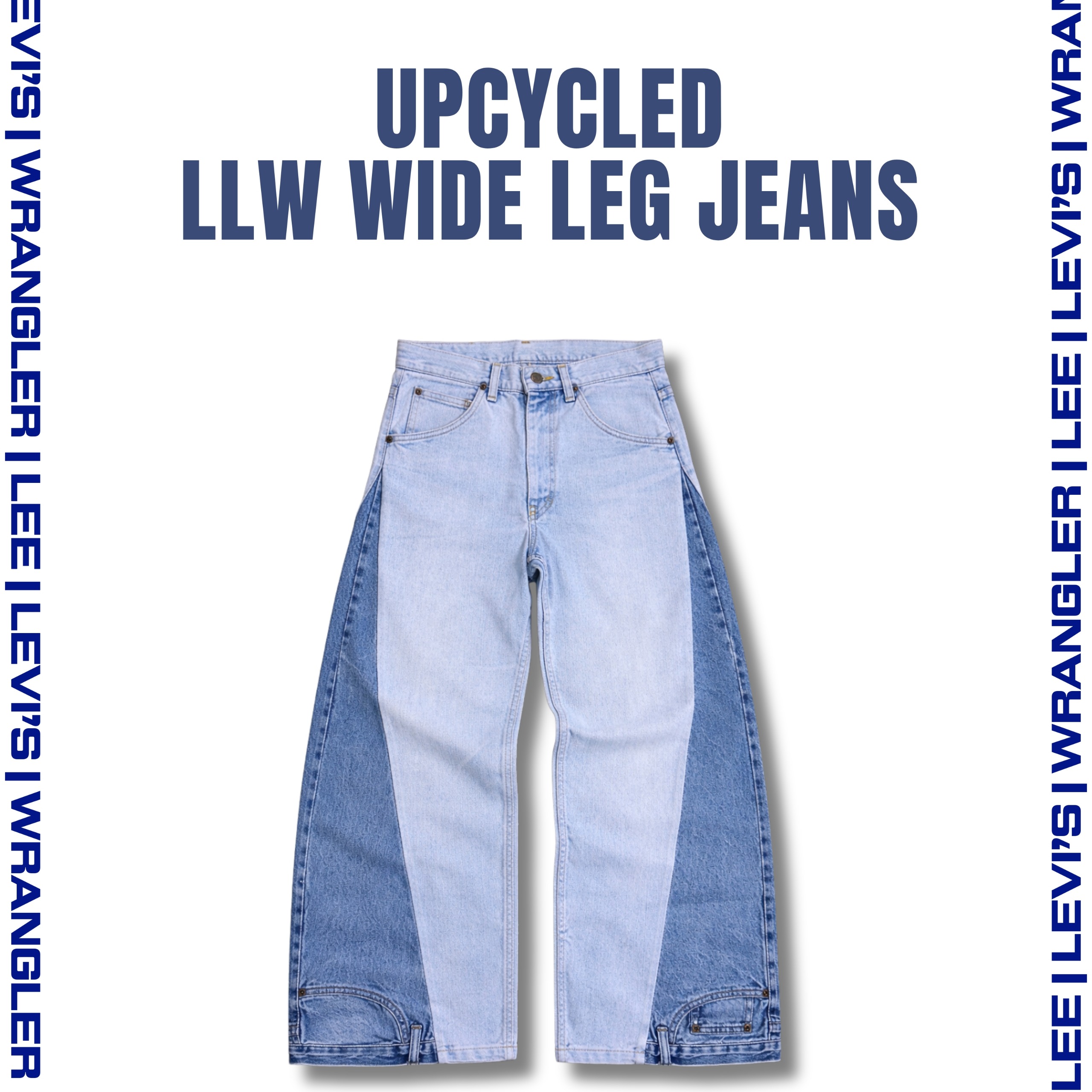 アップサイクル LLW ワイドレッグ アウトシーム パネルジーンズ - Moq 15