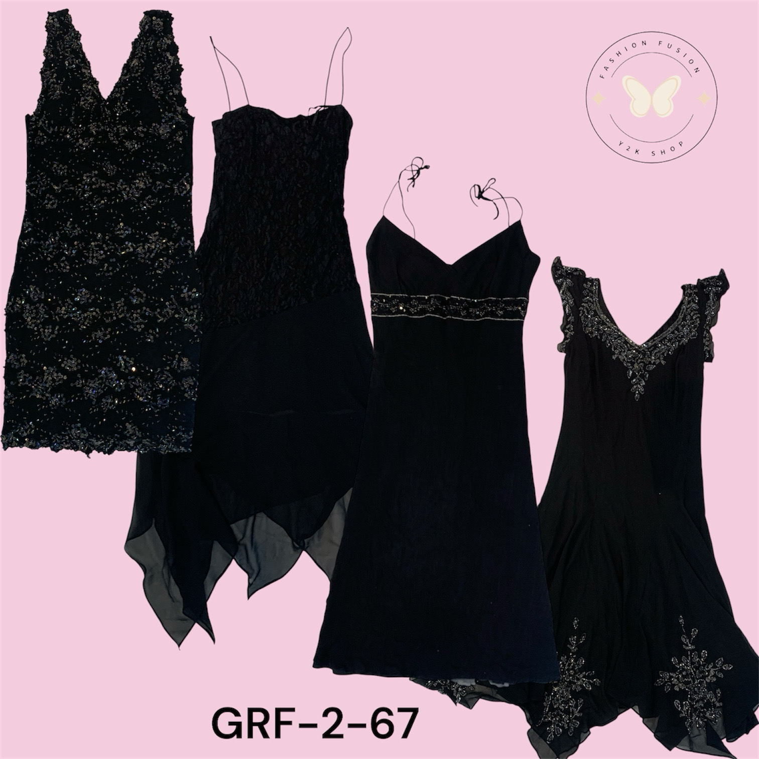 Everyday Black Poly Dress (GRF-2-67))