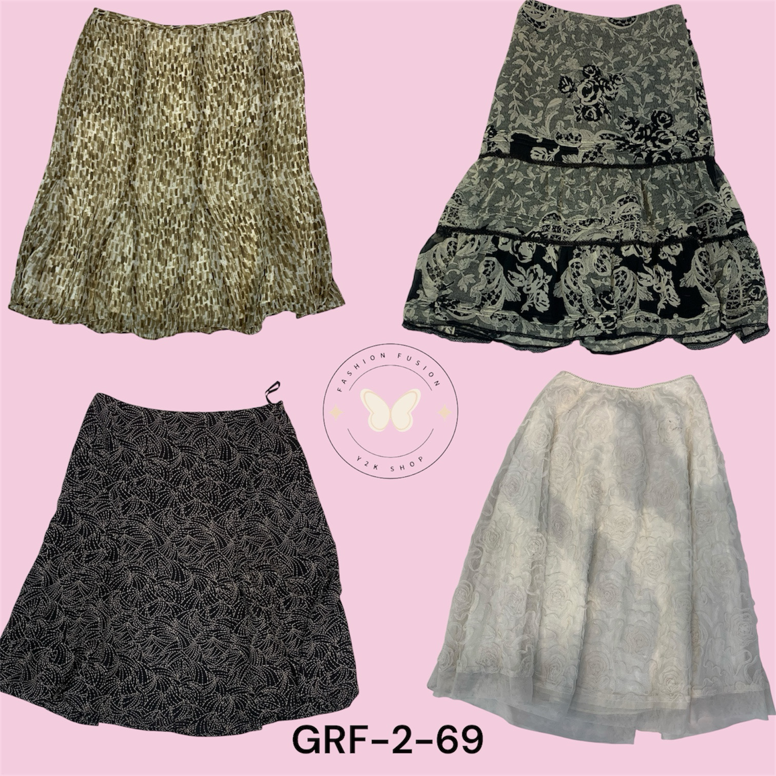 Everyday Comfort Printed Poly Skirt (GRF-2-69)