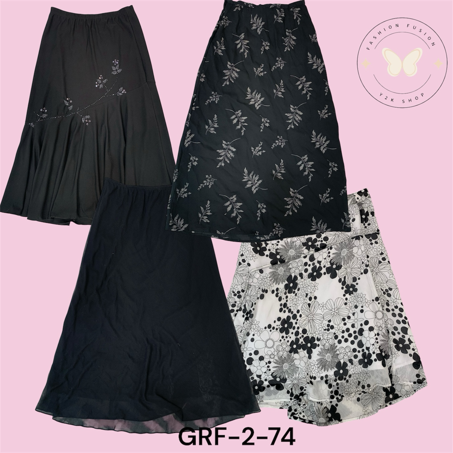 Floral Printed Poly  skirt – Lightweight Casual Wear (GRF-2-74)