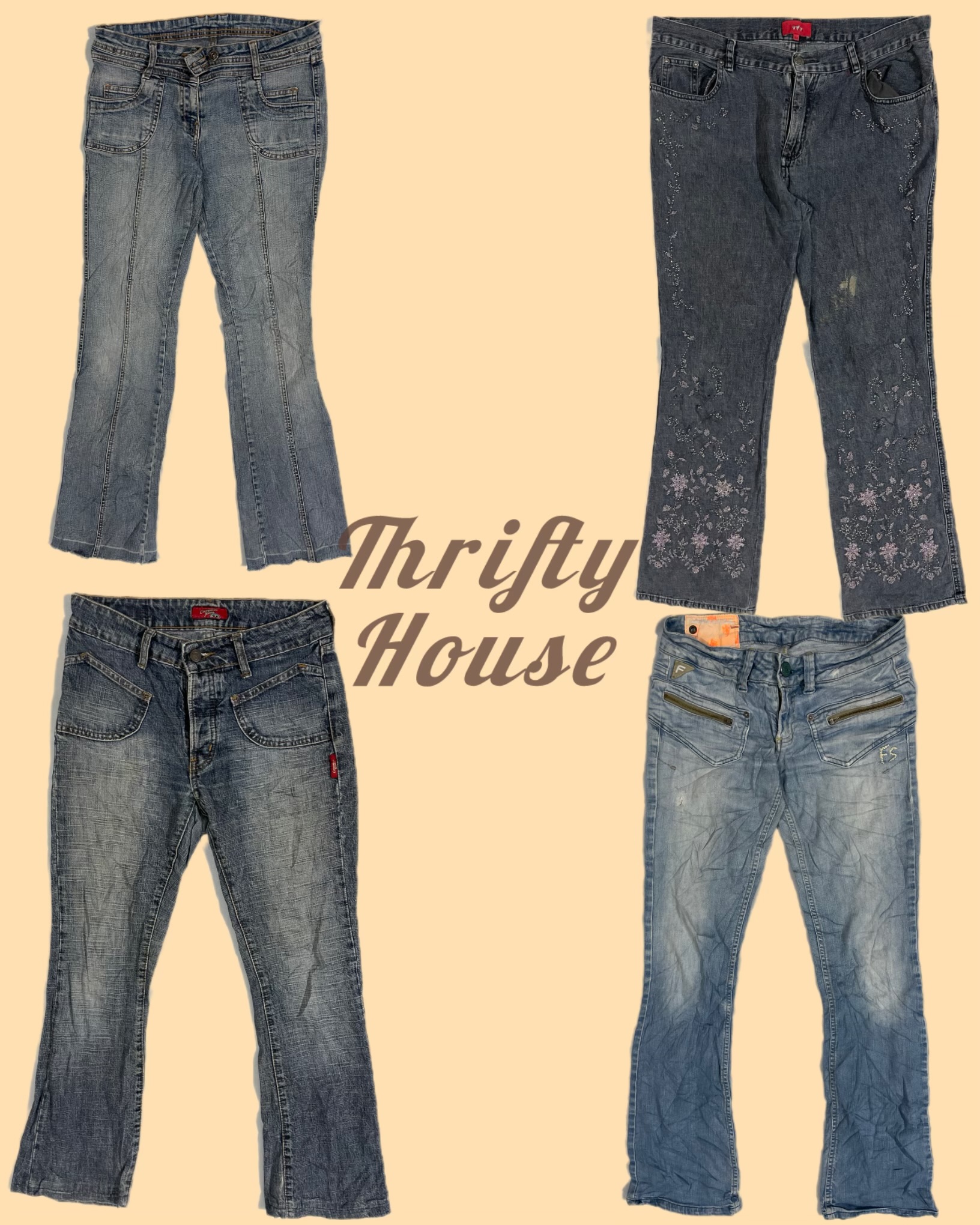 Y2k Unique Flare Jeans(TH/202)