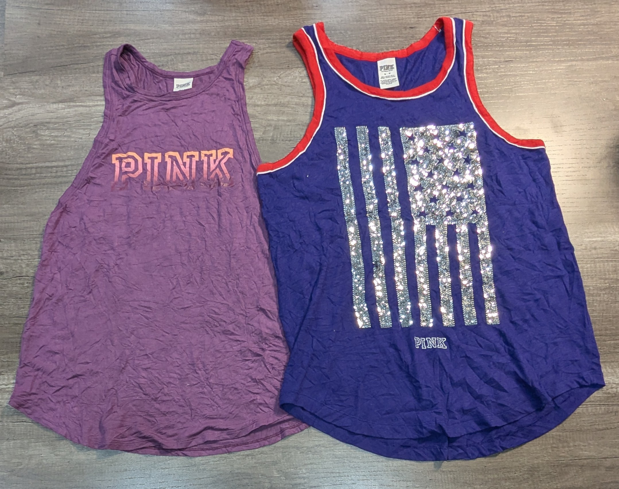 3625 - Pink Victoria Secret Pink Muscle Tank T-Shi..