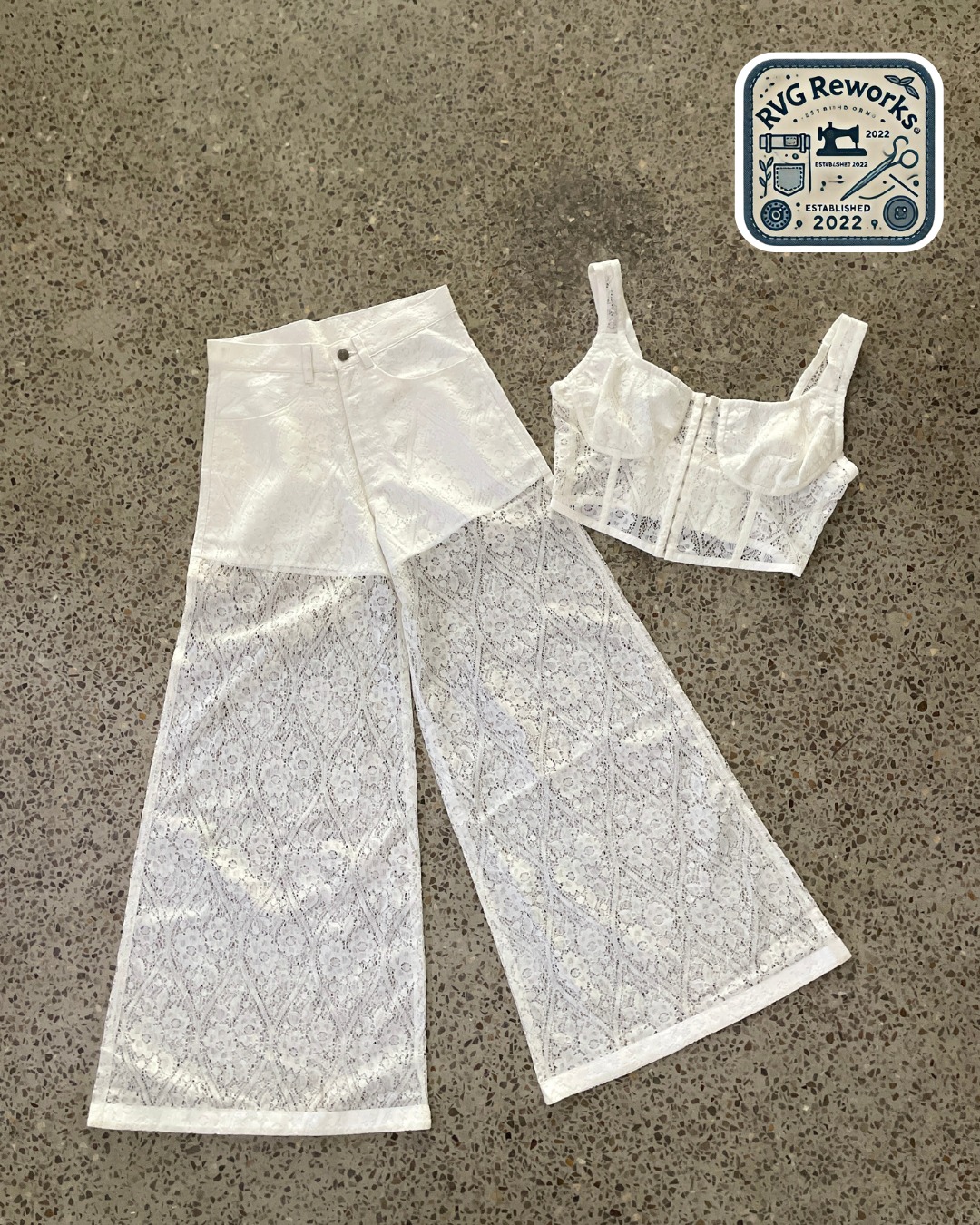 Upcycled Lace Panel Co-Ord Set