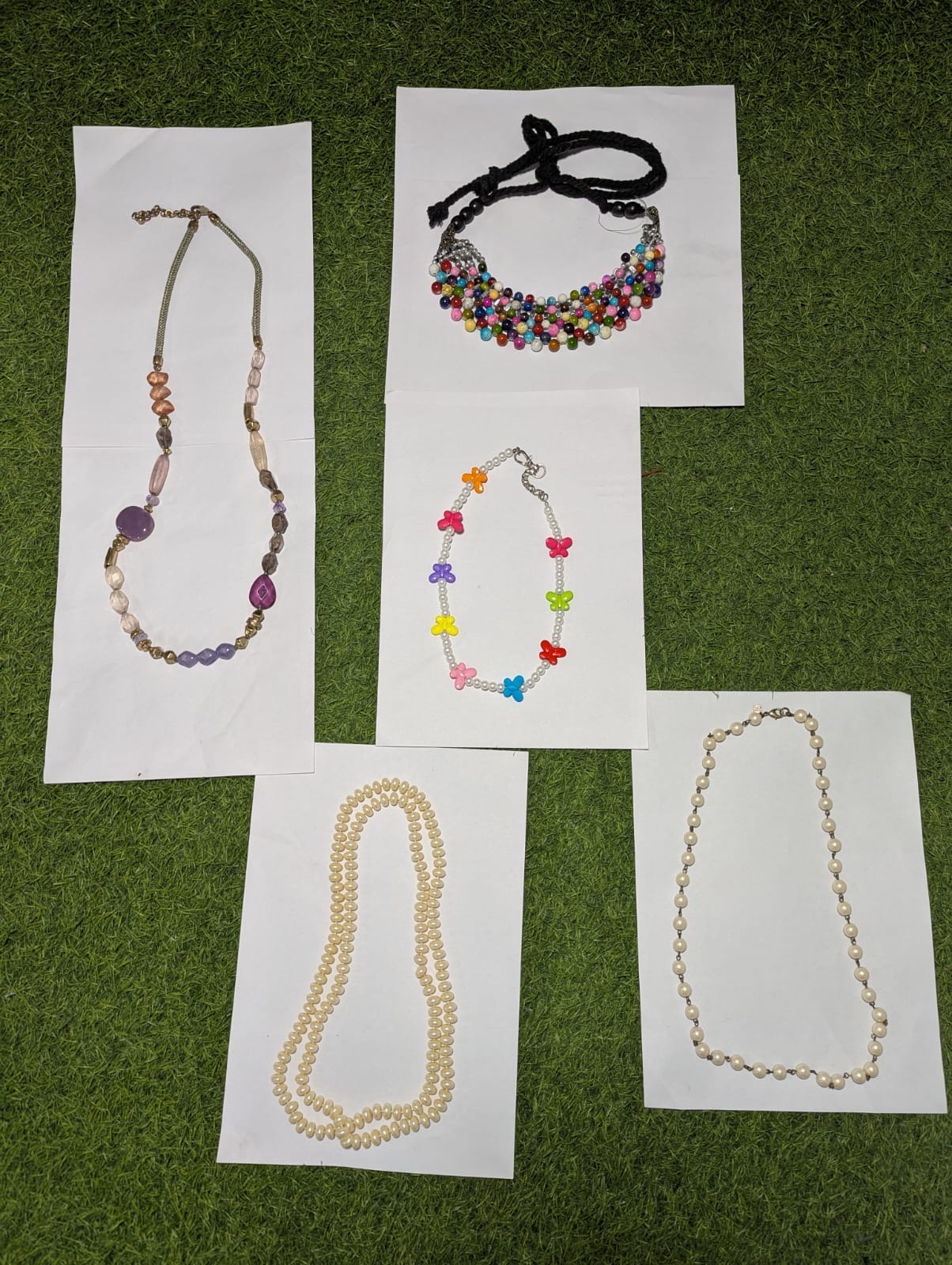 (FV-916) Trendy Handmade Beads & Pearl Necklaces f..