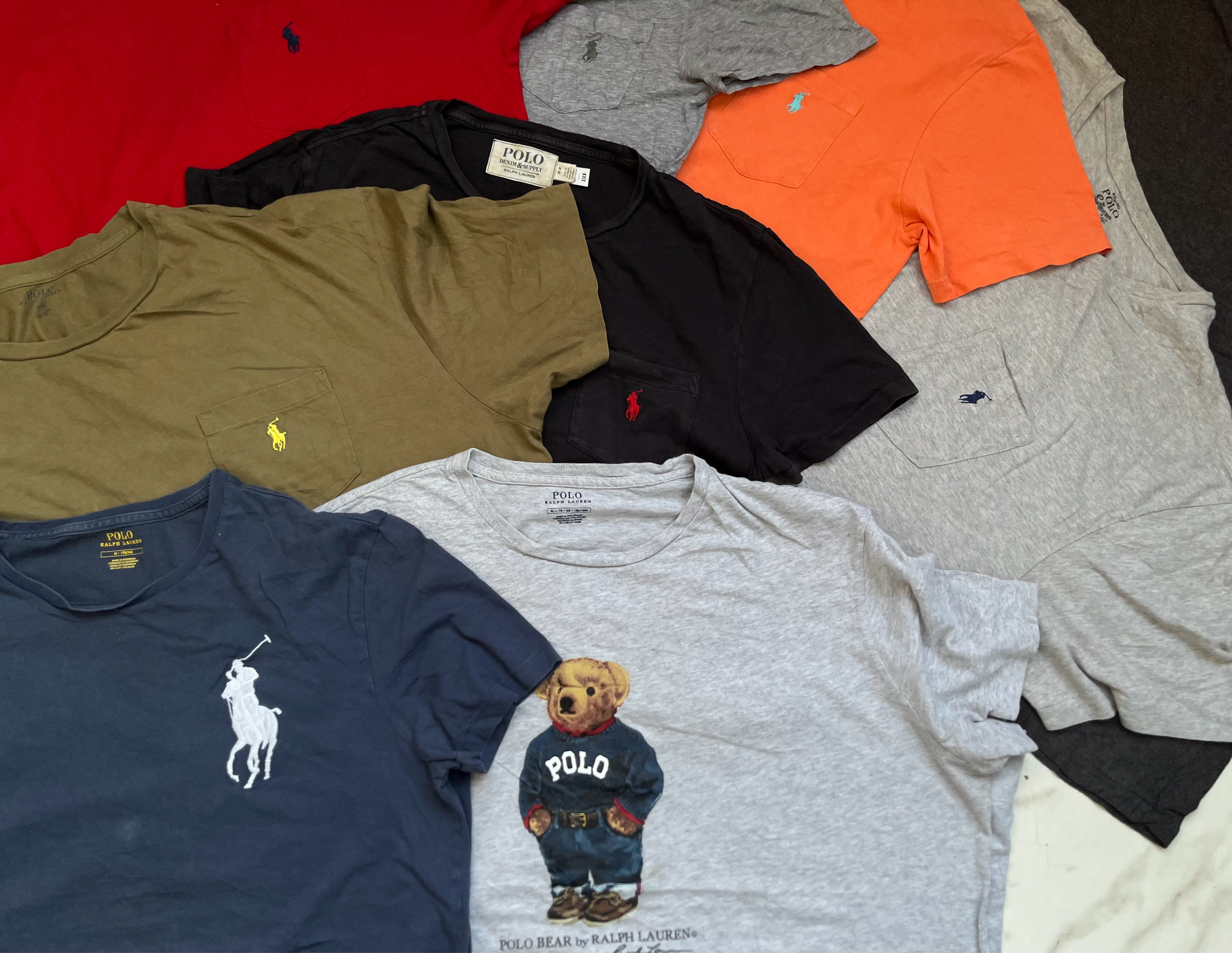 Polo Ralph Lauren pockets t-shirt 14 pcs bundle VH..