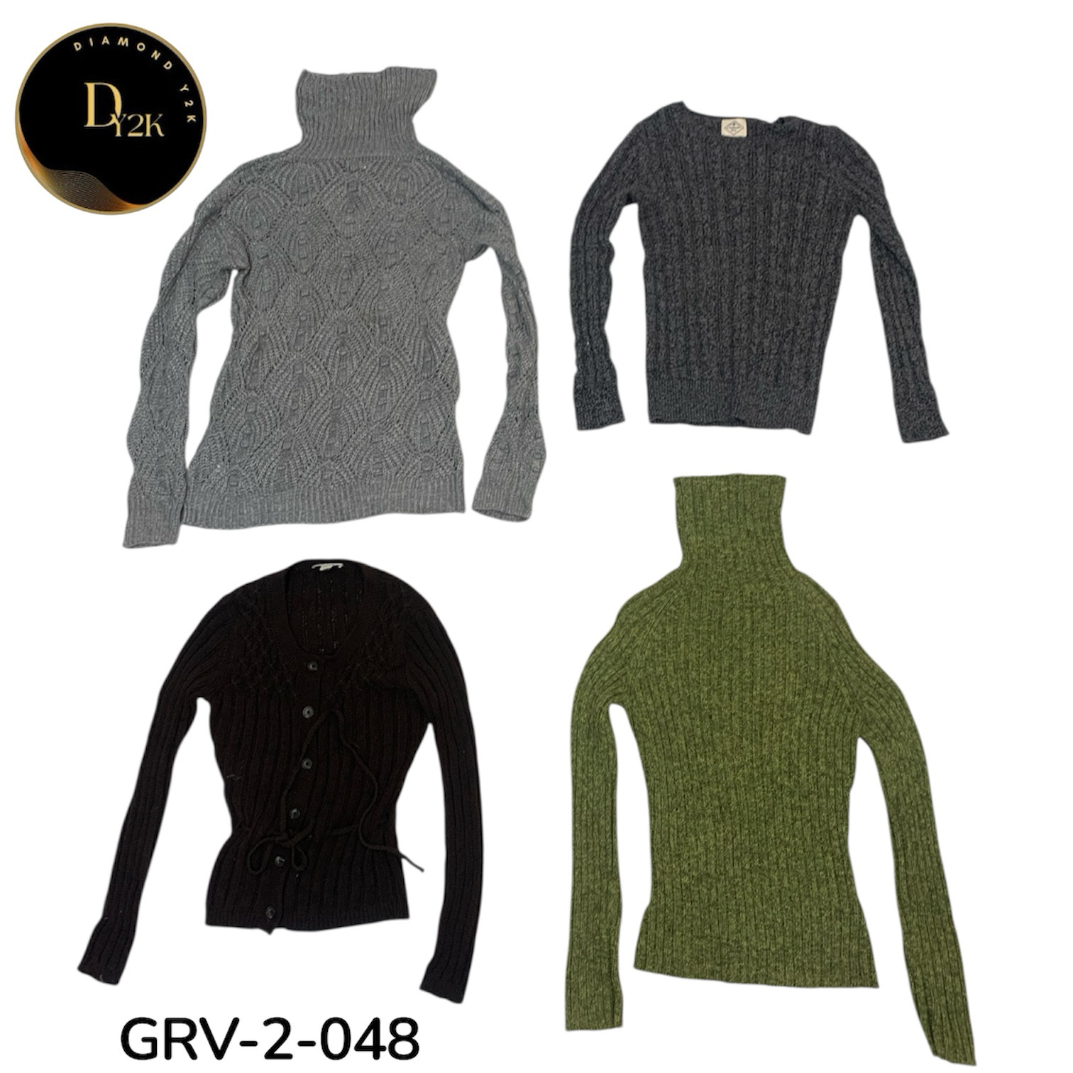 Retro Y2K Cable Net Sweater – Cozy & Trendy Knitwe..