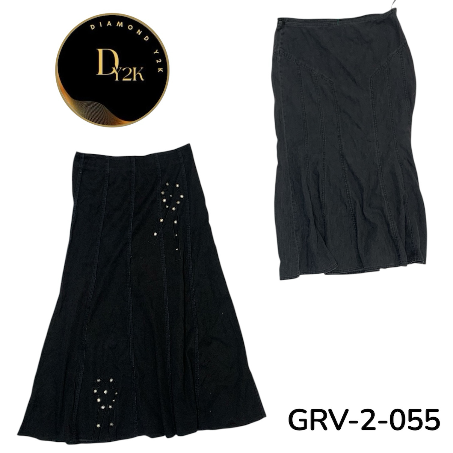 Denim Midi Skirt – Y2K Inspired Vintage Style (GRV..