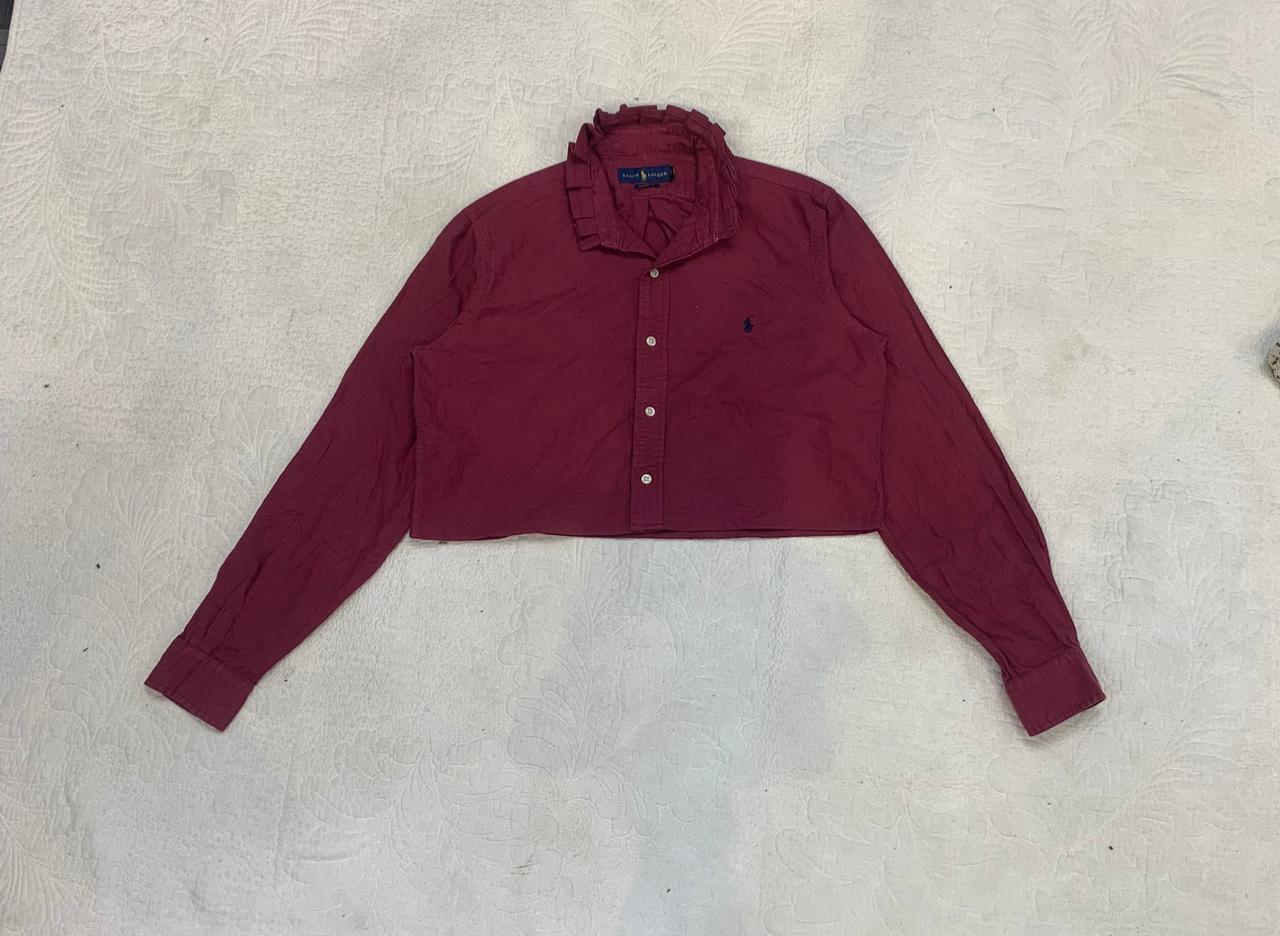 Upcycled Ralph Lauren Crop Tops - Ruffle Collar Ed..