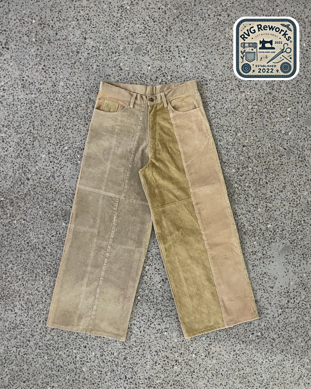 Upcycled Panelled Corduroy Trousers