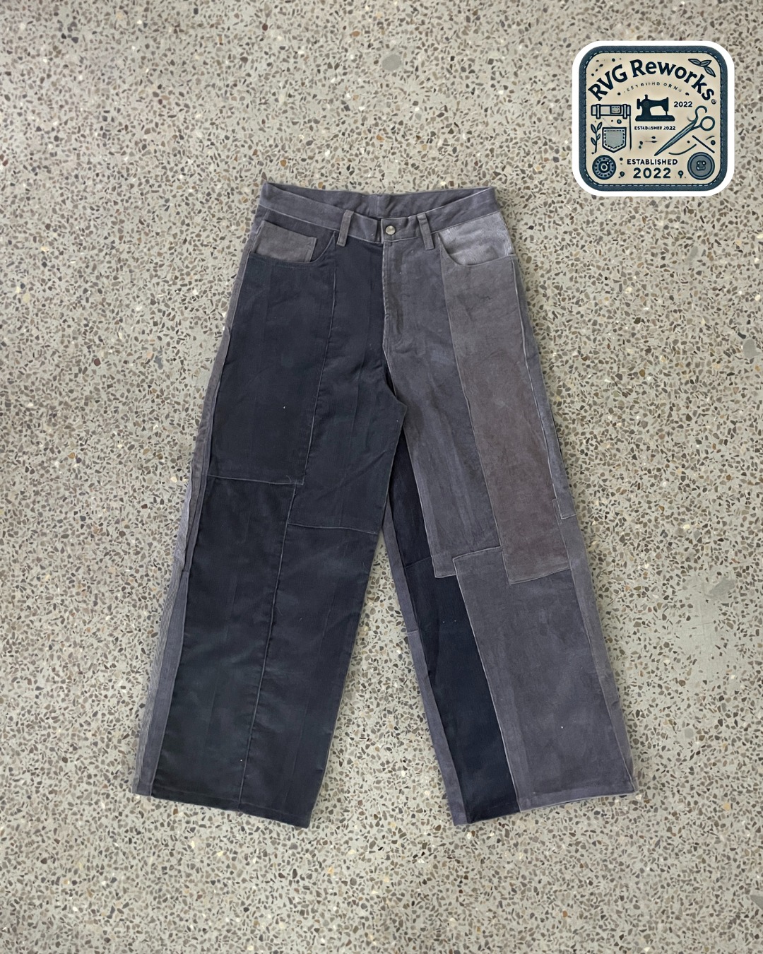 Upcycled Panelled Corduroy Trousers