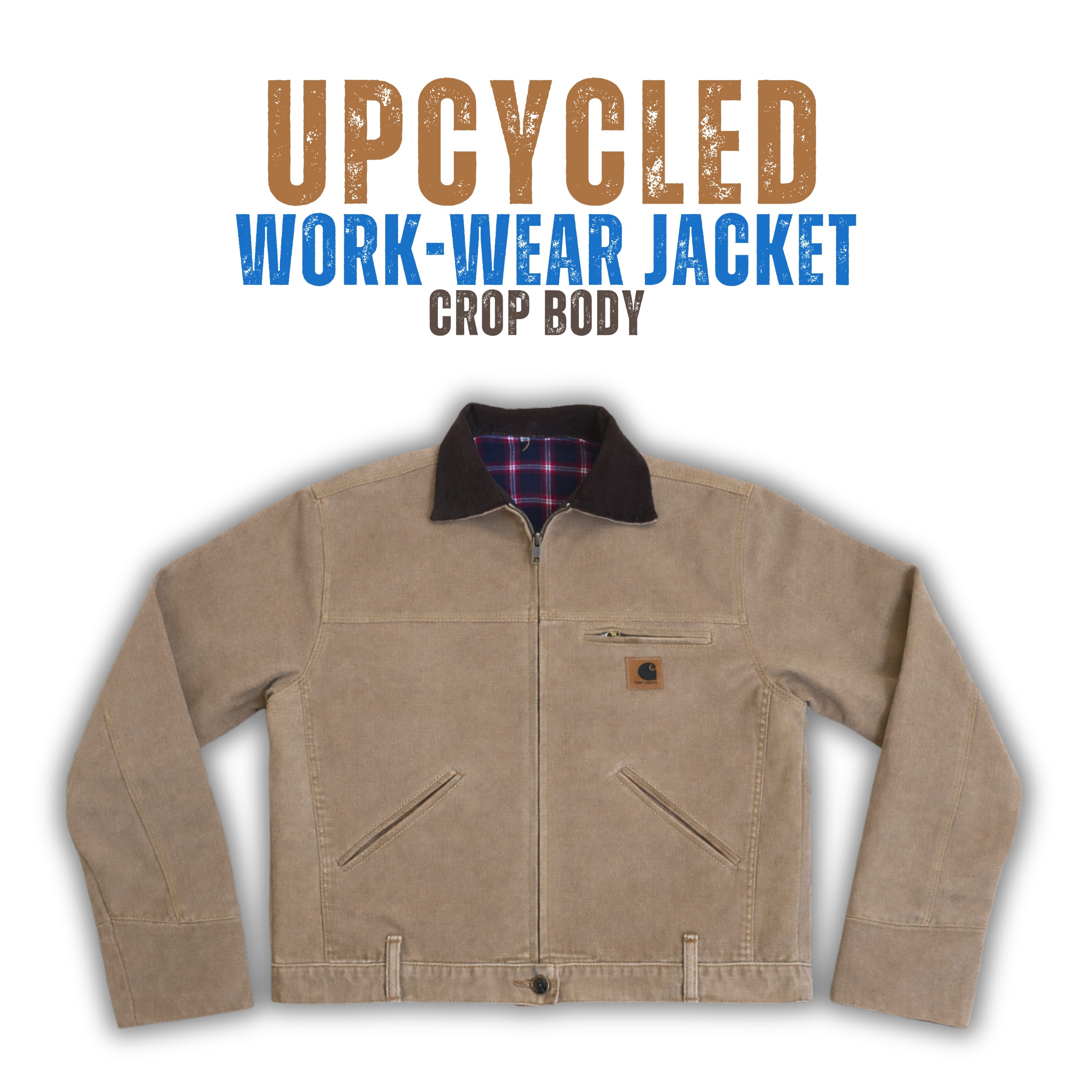 Jaqueta de trabalho cropped reciclada