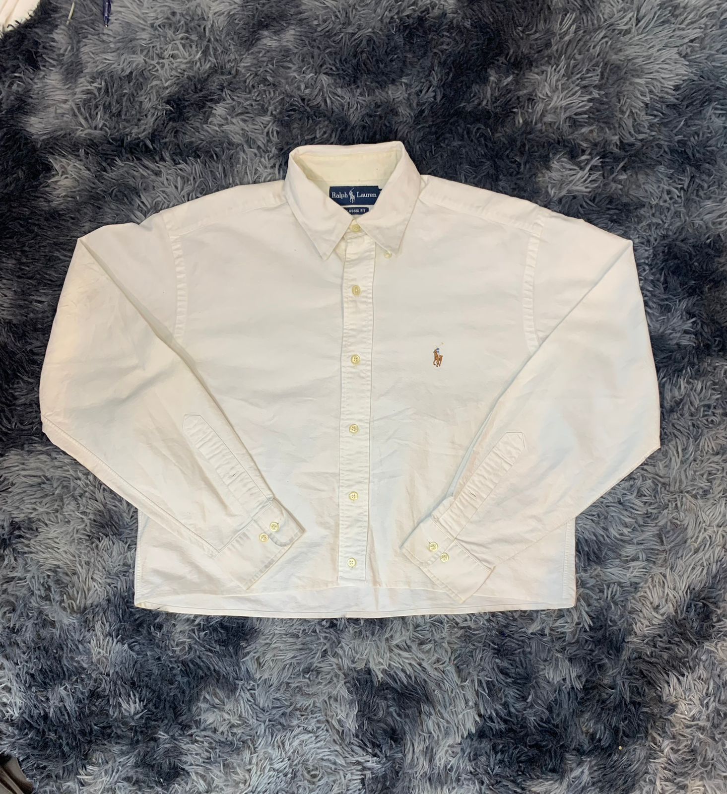 Upcycled Ralph Lauren Plain White Crop Tops