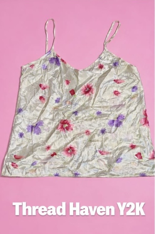 TH # 26 Y2K Mixed Silk & Net Crop Top