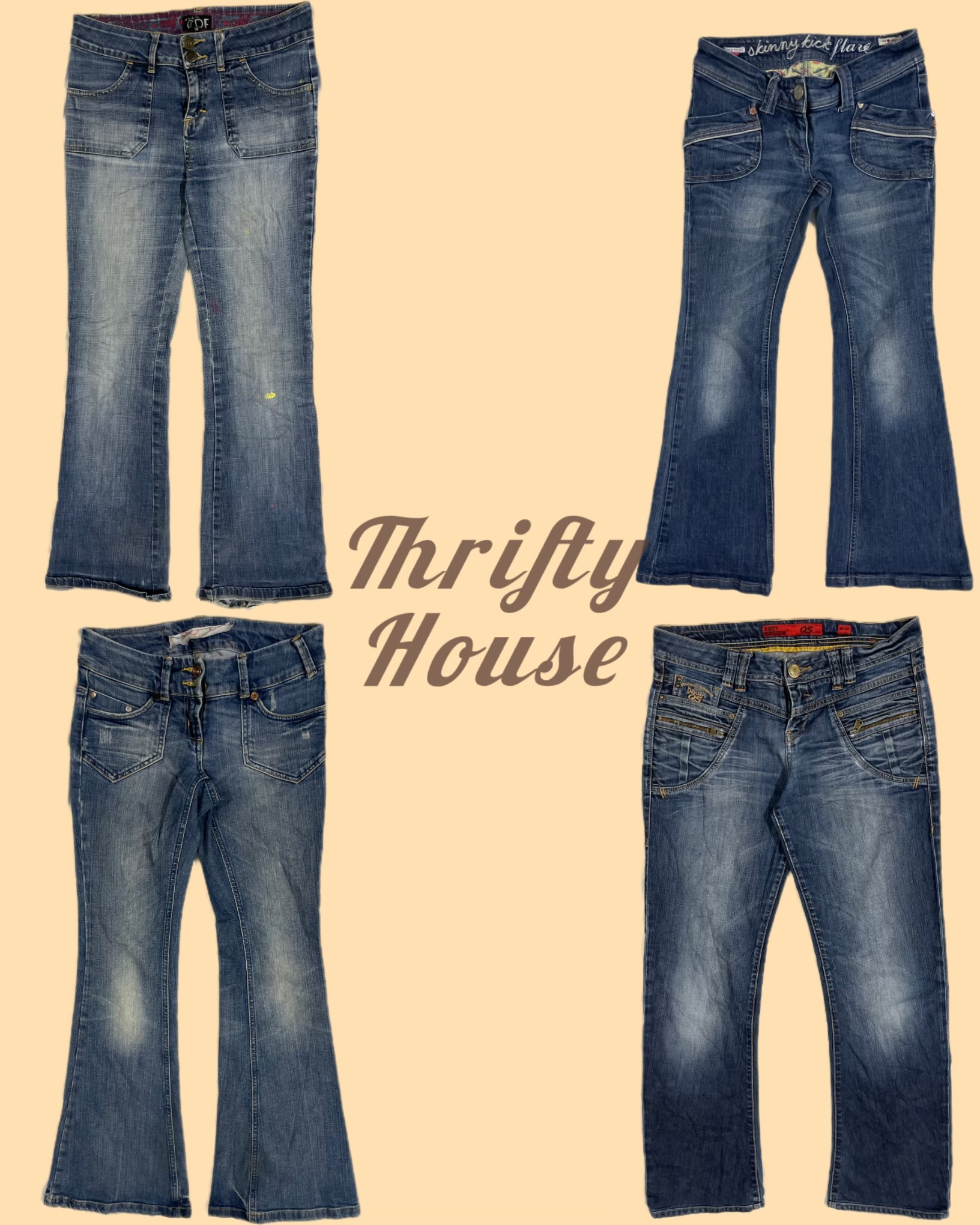 Model-Off-Duty Y2k Flare Jeans(TH/207)