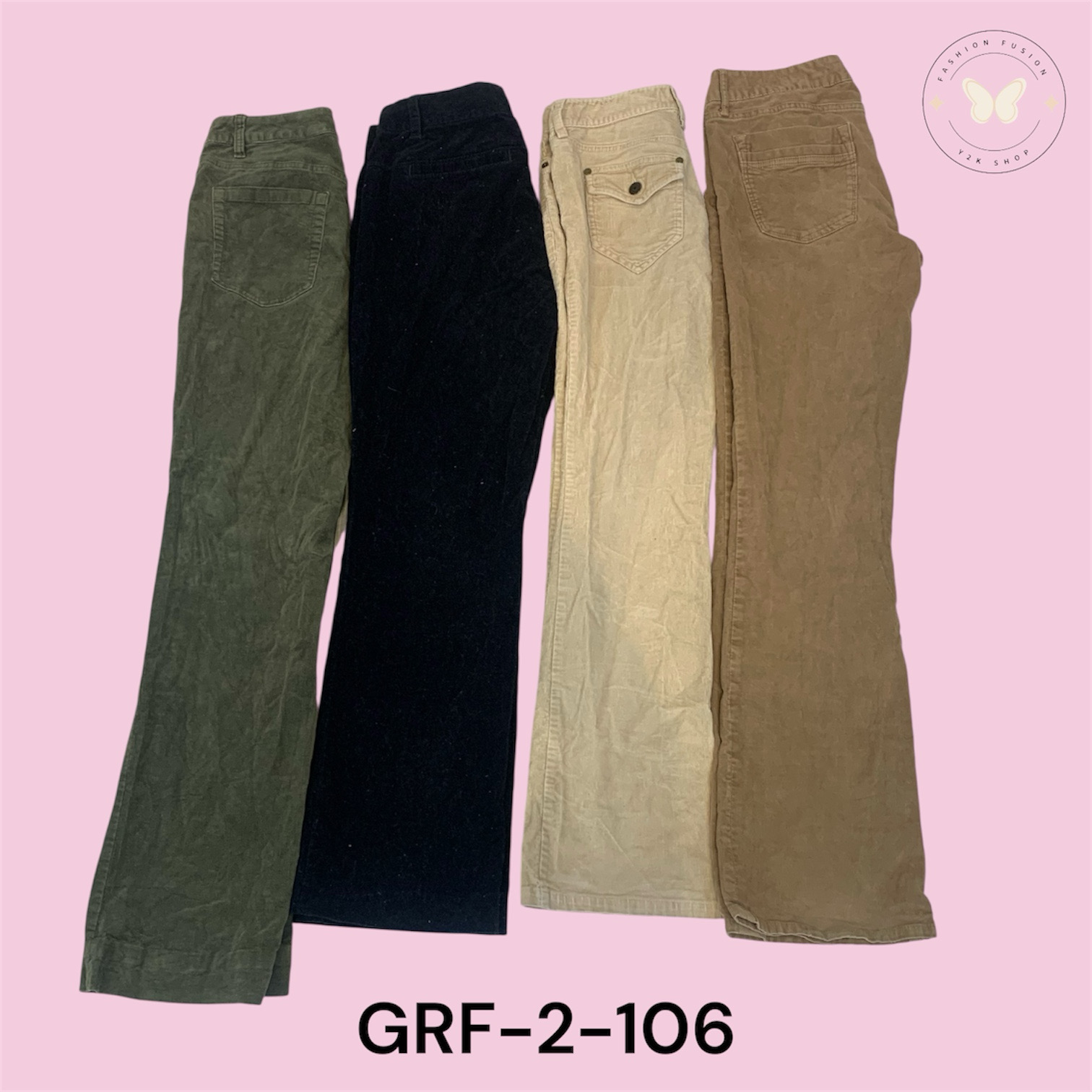 Hochtaillierte Cordhosen für Damen (FRF-2-106)