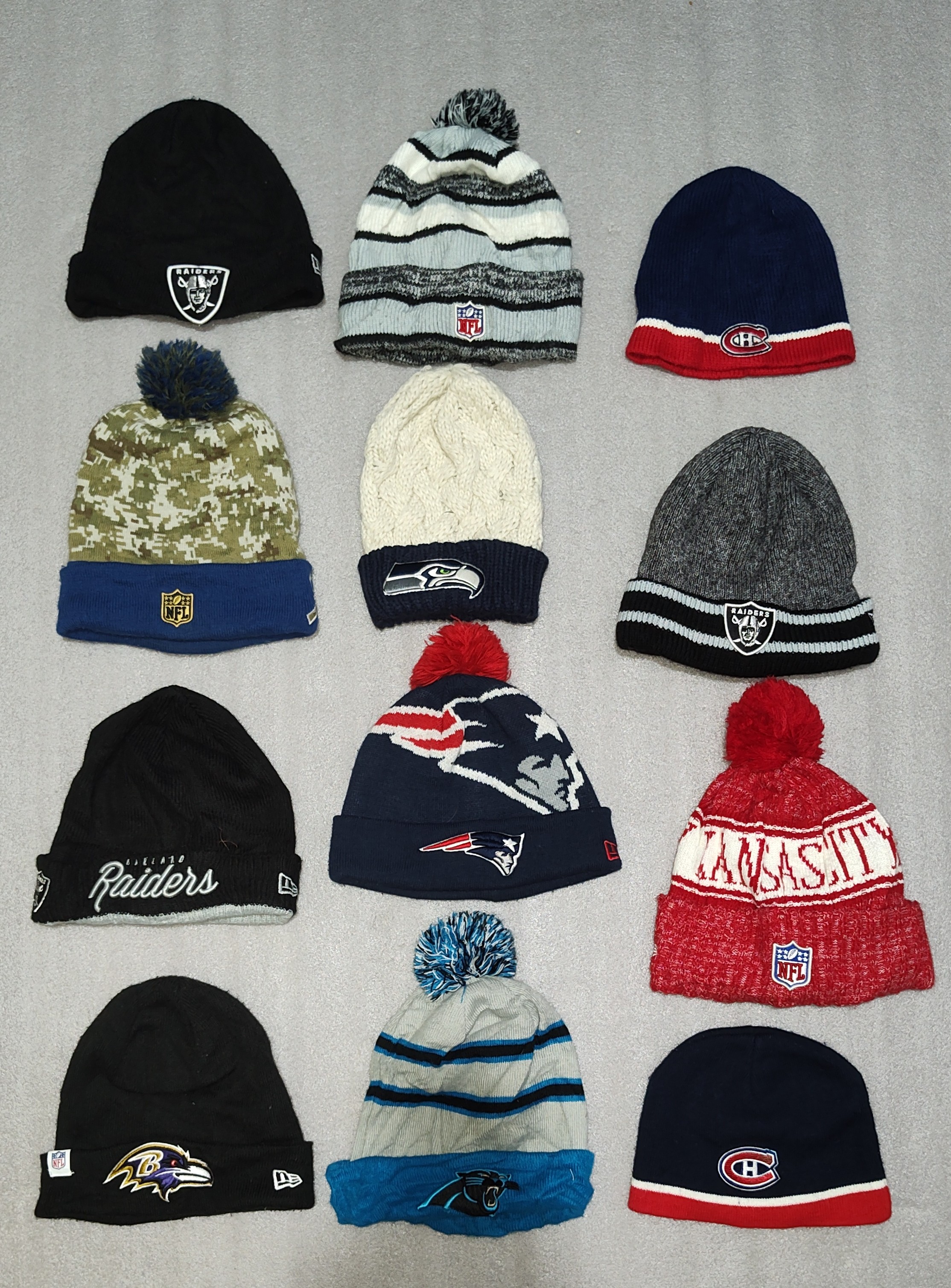 Beanies de la NFL y NHL.