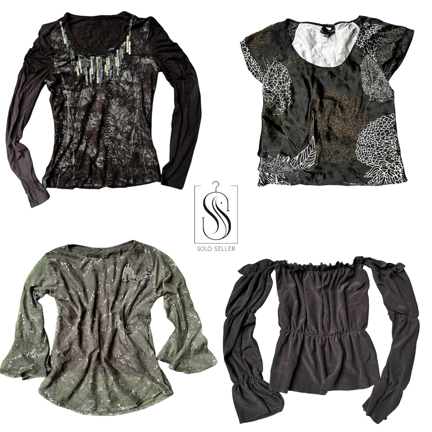 Y2K Brown Vibe Mix Tops (SS-009)