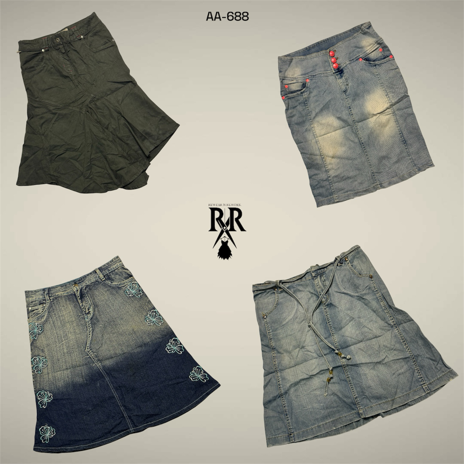 Y2K Britney Era Denim Midi Röcke (AA-688)