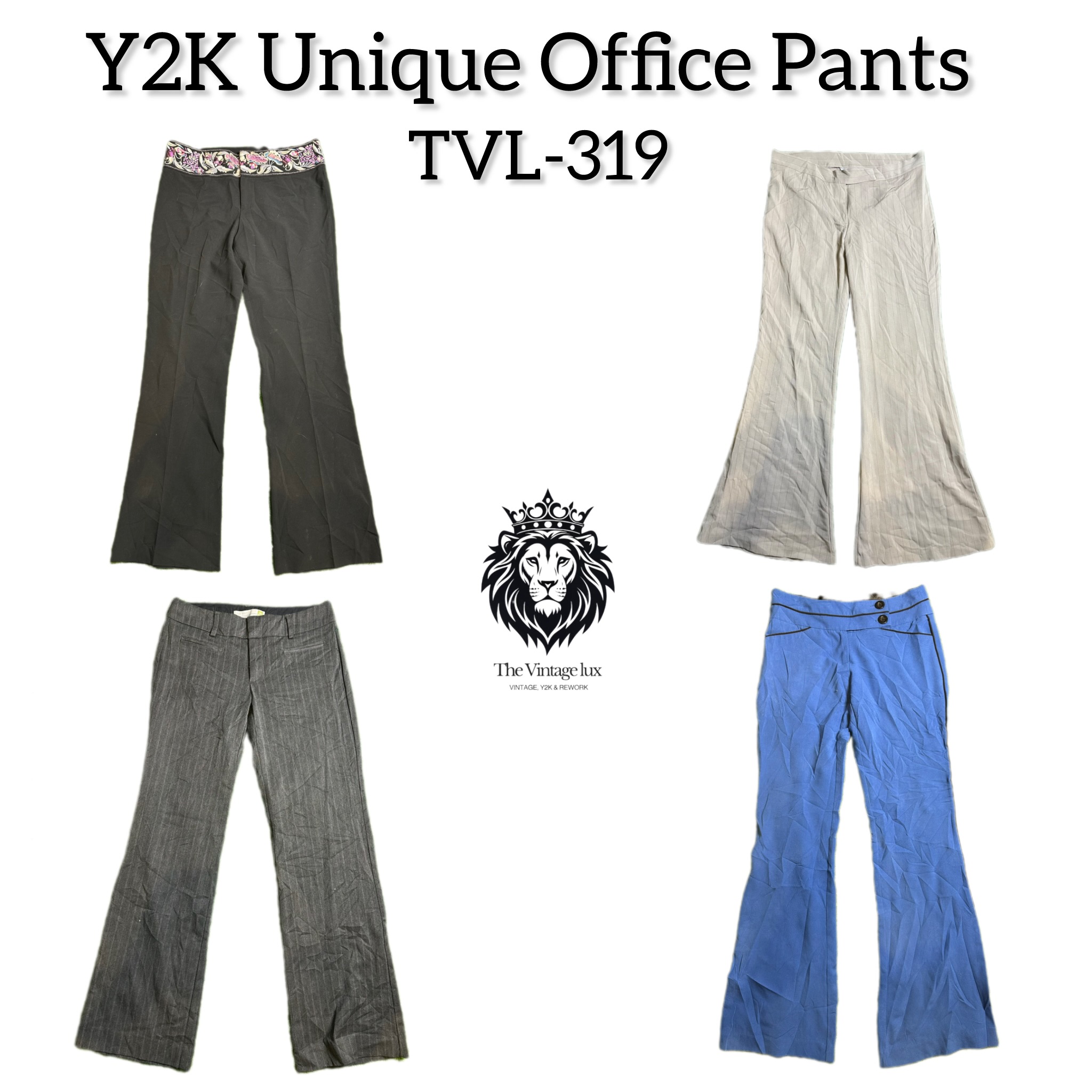 Y2K Unique Office Flare Pants (TVL-319)
