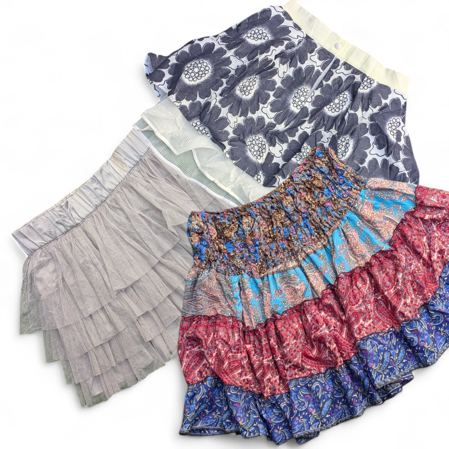 SAY#417 Y2K Boho Breeze Collection de Jupes Fluide..