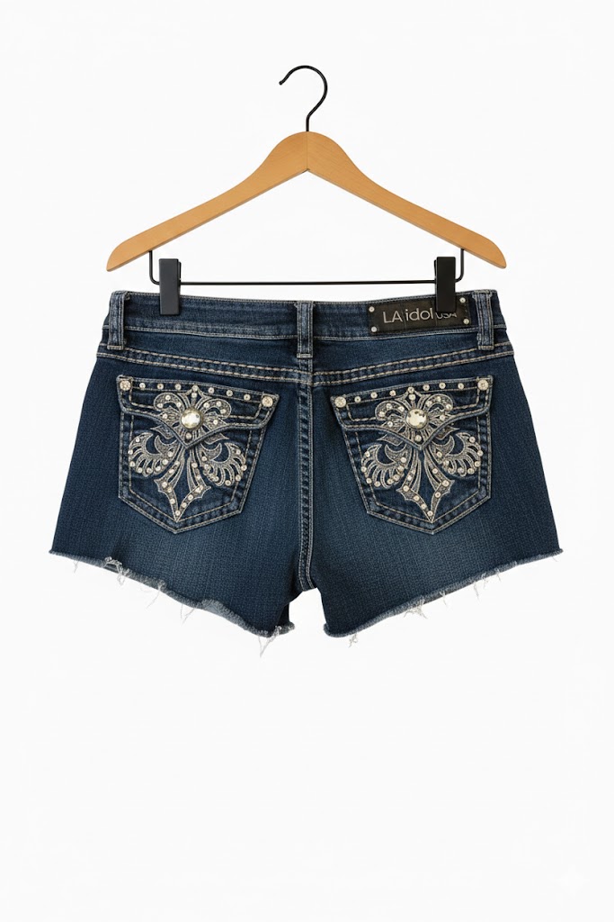 Y2K Rhinestones & Embroided Shorts || Listing 11
