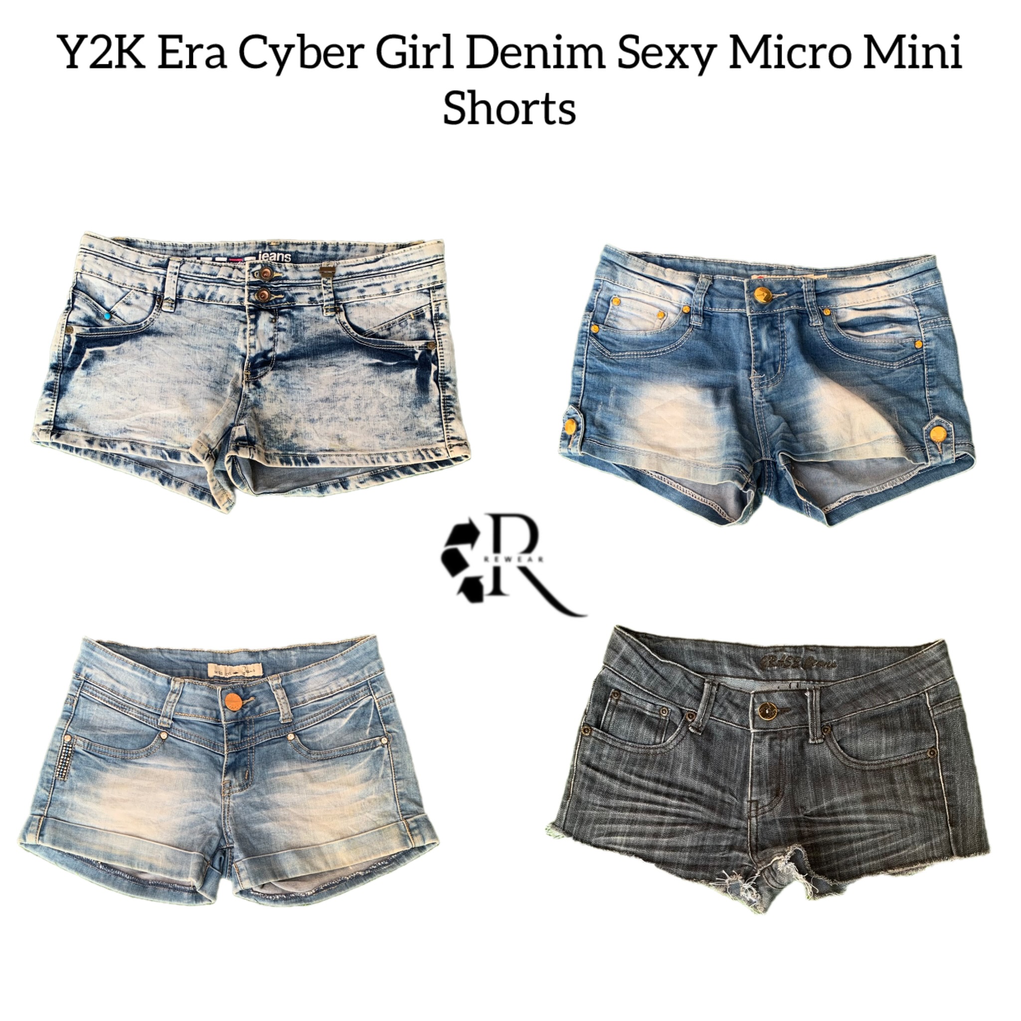 Y2K Era Cyber Girl Denim Mini Shorts RW-1564
