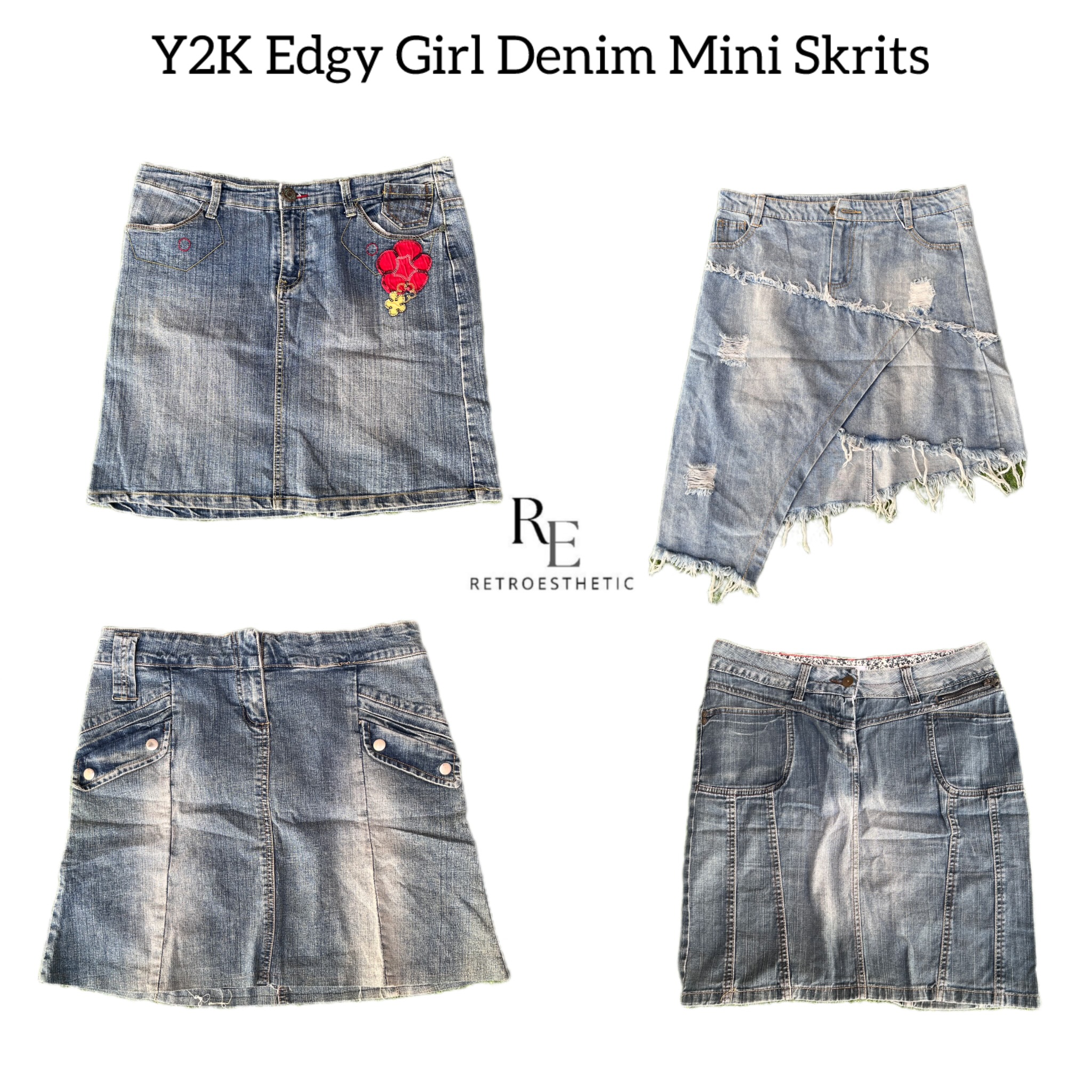 Y2K Edgy Girl Denim Mini Skirts RE-2769
