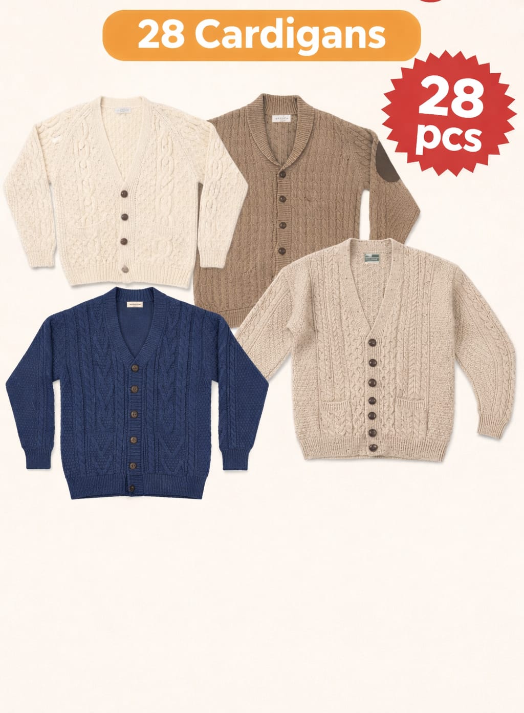 Cable knit Cardigans Y2k and Modren Mixed.