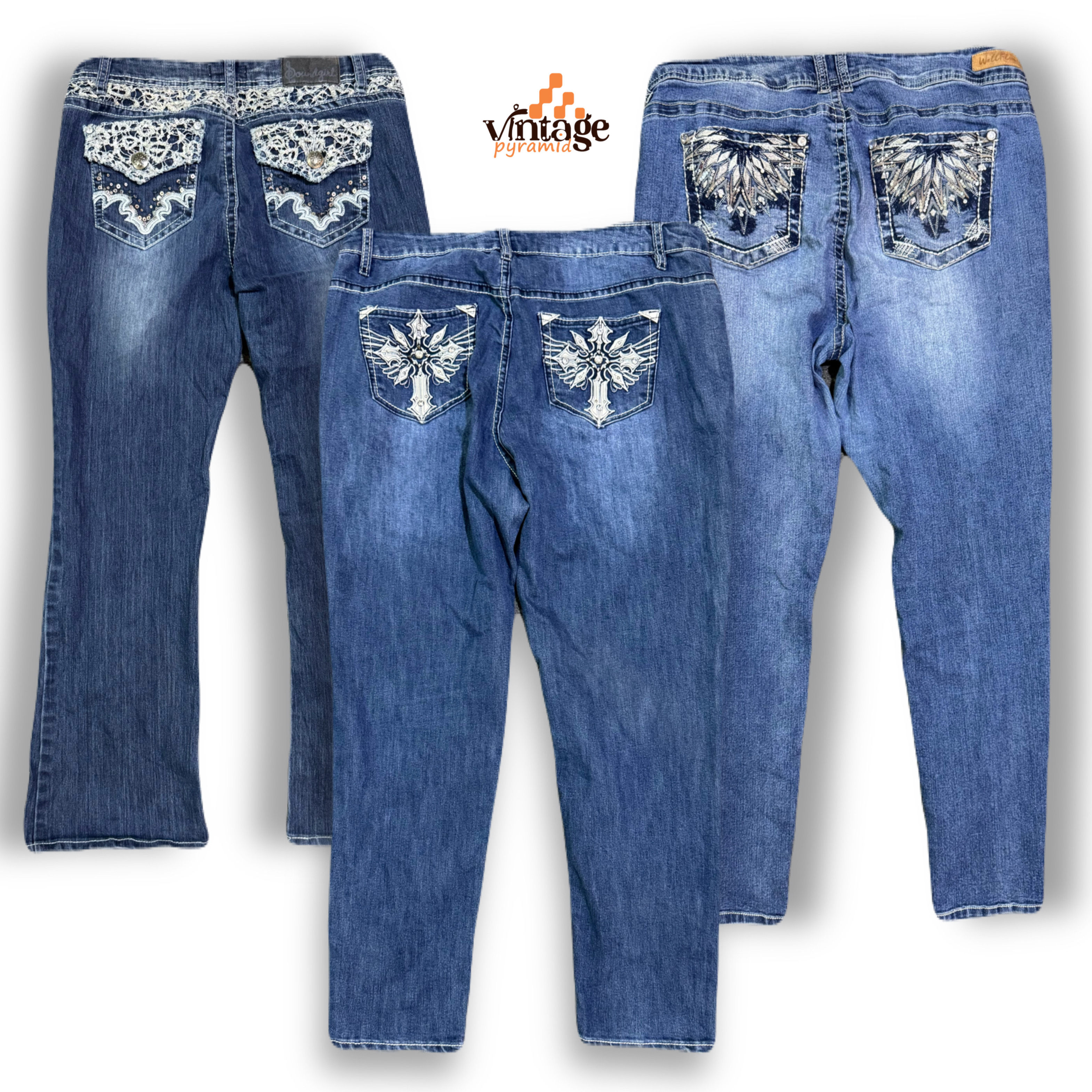 Jeans embellis Bootcut évasés Y2K VPX1255