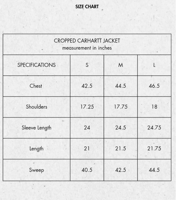 アップサイクルされたCarharttデニムクロップドボディジャケット - MOQ 20
