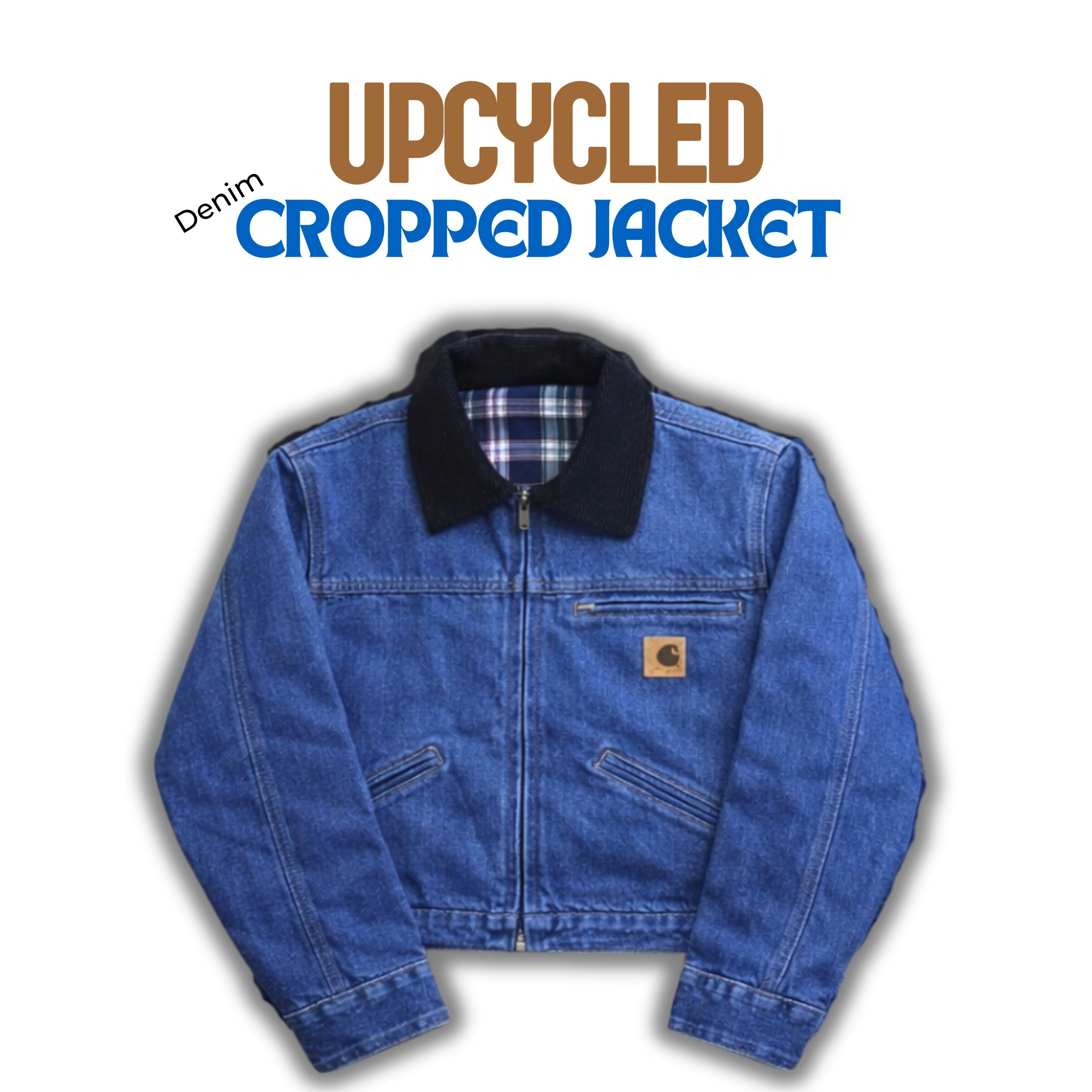 Upcycled Carhartt Denim Cropped body Jacket -Moq 2..