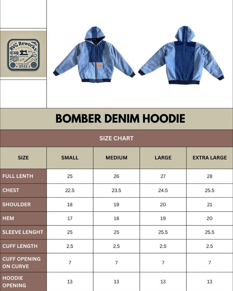 Upcycled LLW Denim Panel Hoodie