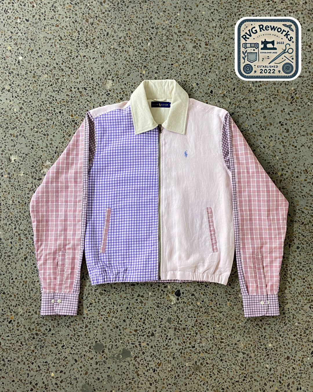 Upcycled RL Harrington Patchwork Jacket