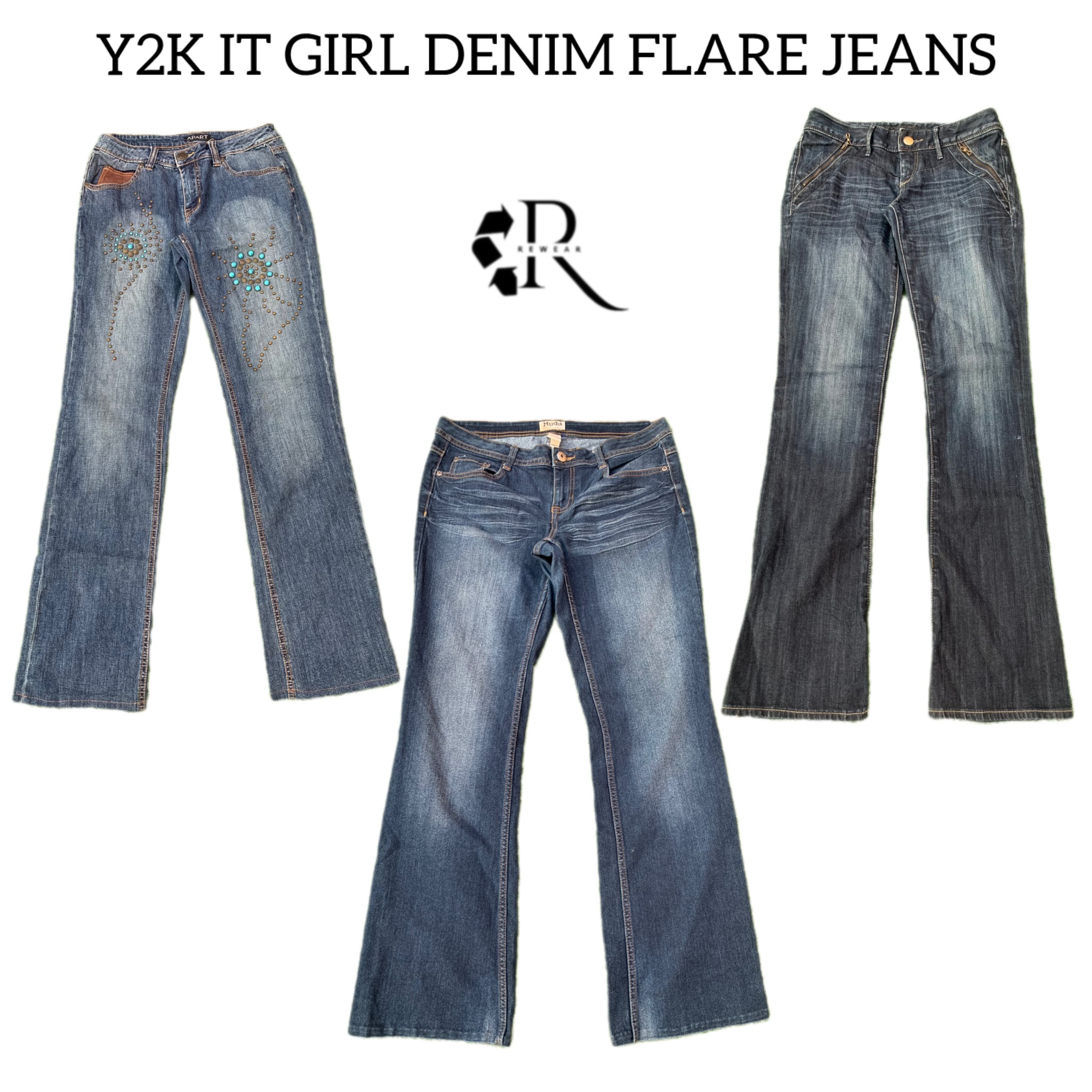 Y2K IT Girl Denim Flare Jeans RW-1572