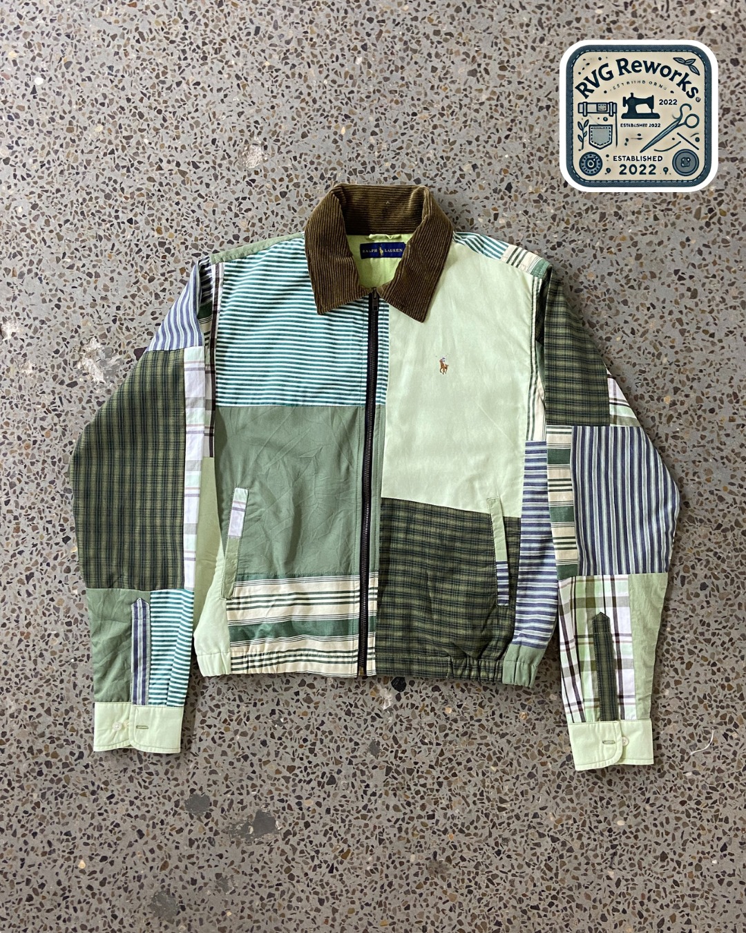 Upcycled RL Harrington Patchwork Jacket