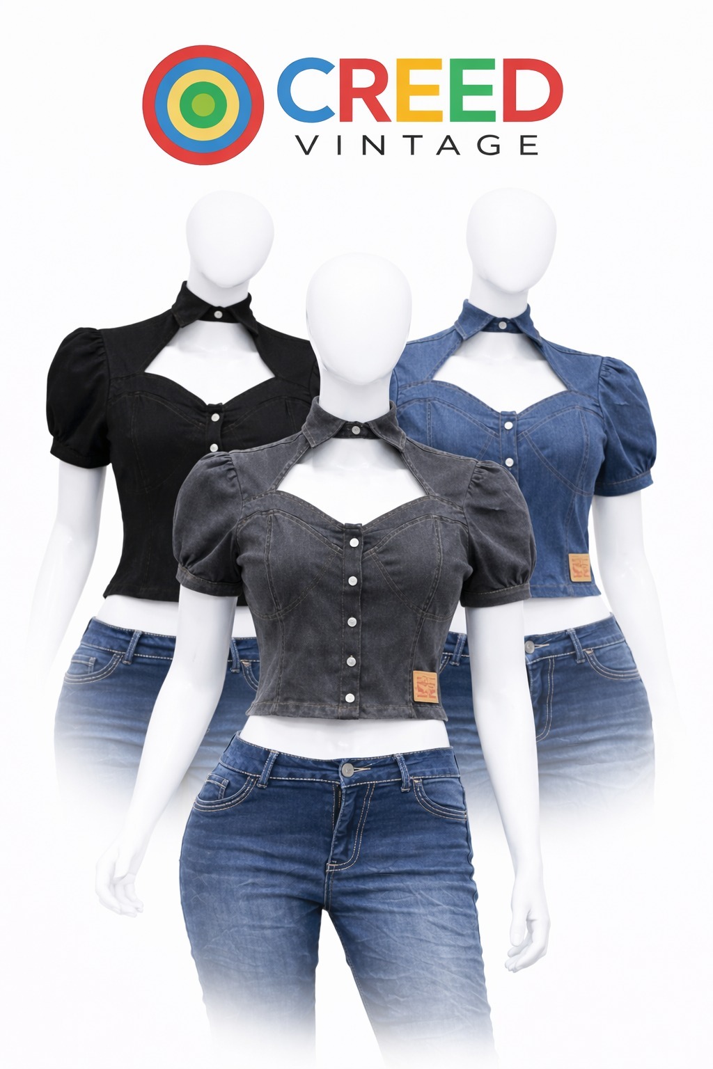 CR1312 Top Corto de Cuello Reciclado