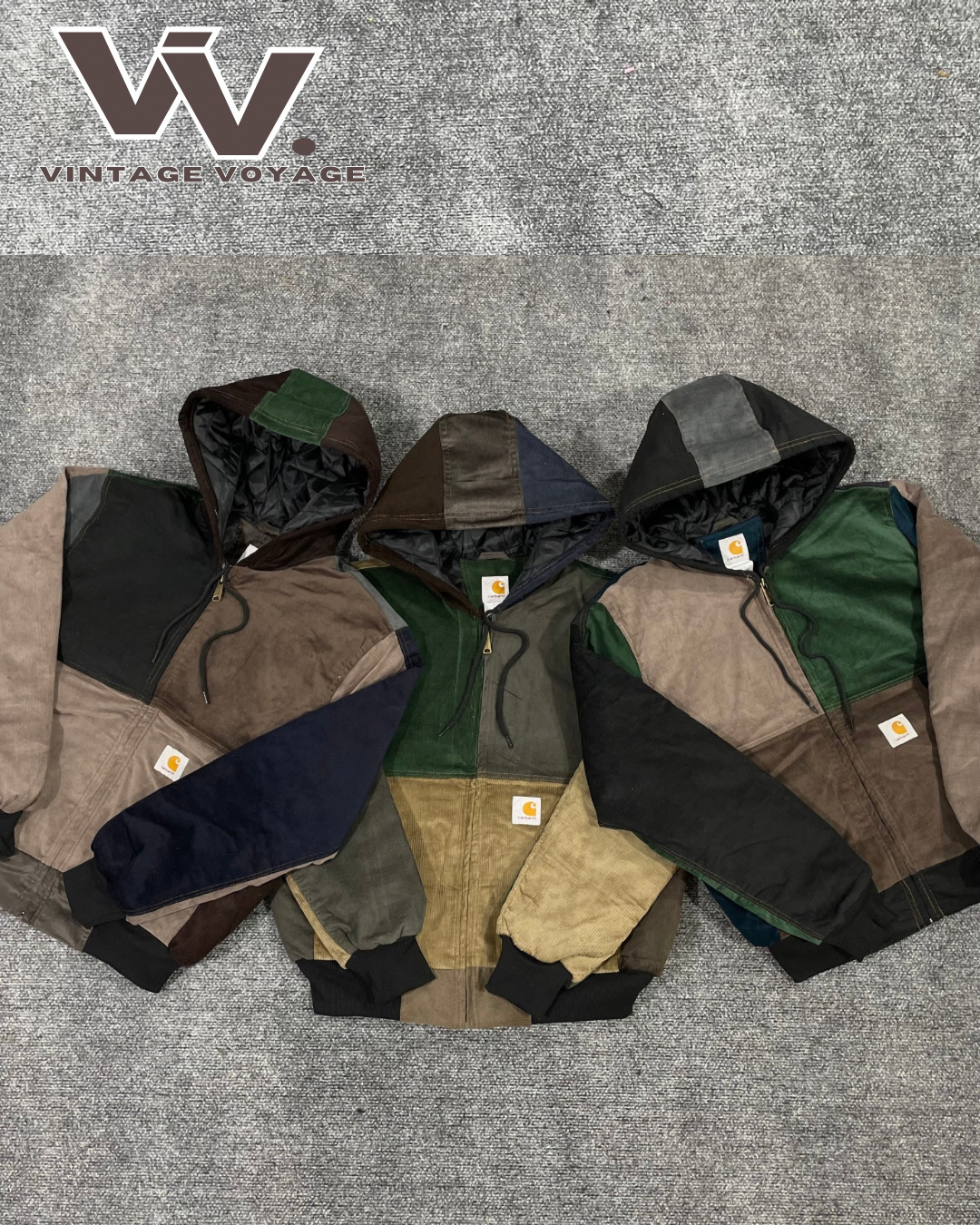 Carhartt upcycled corduroy patchwork jackets #1422..