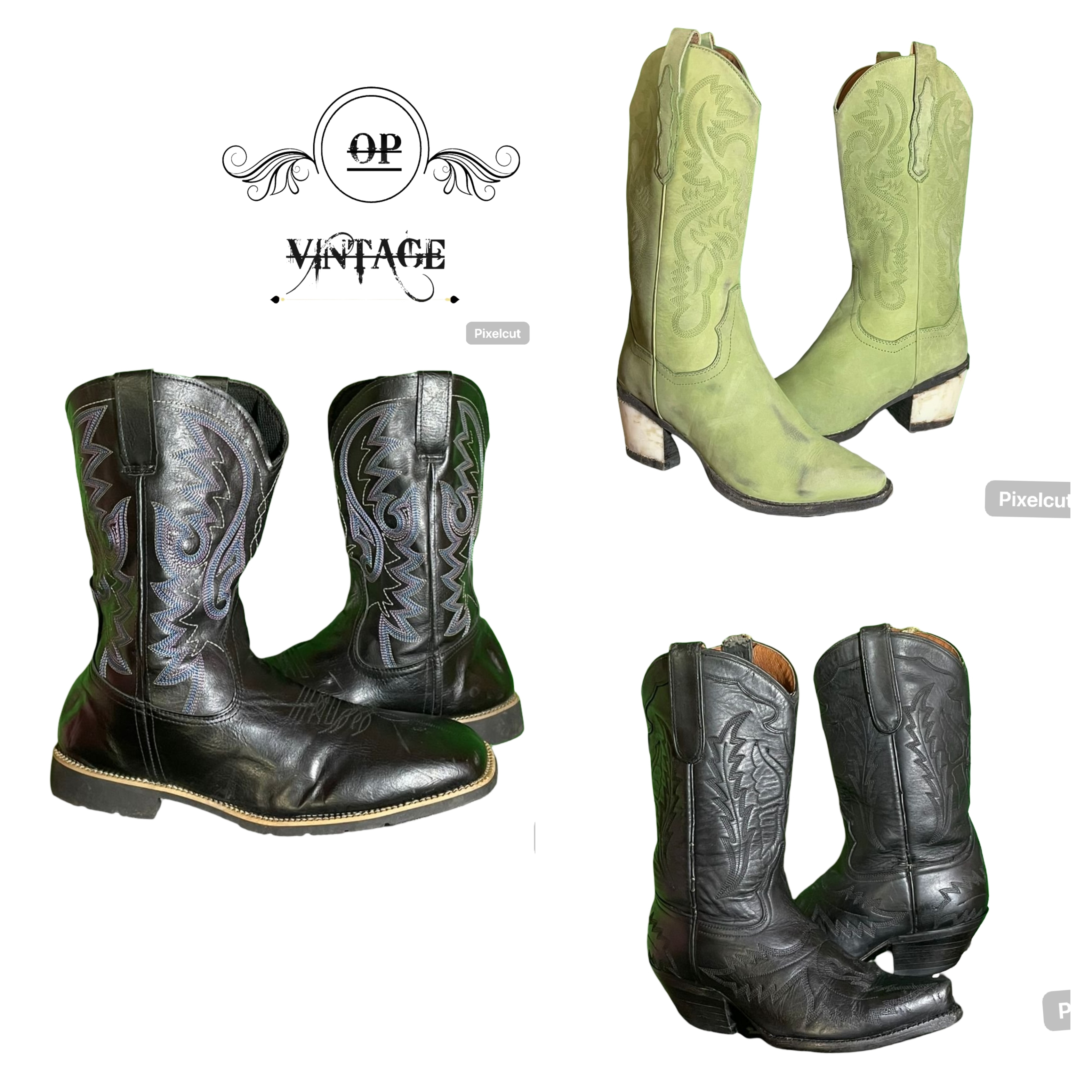 Op vintage 165 bestickte Cowboys Stiefel