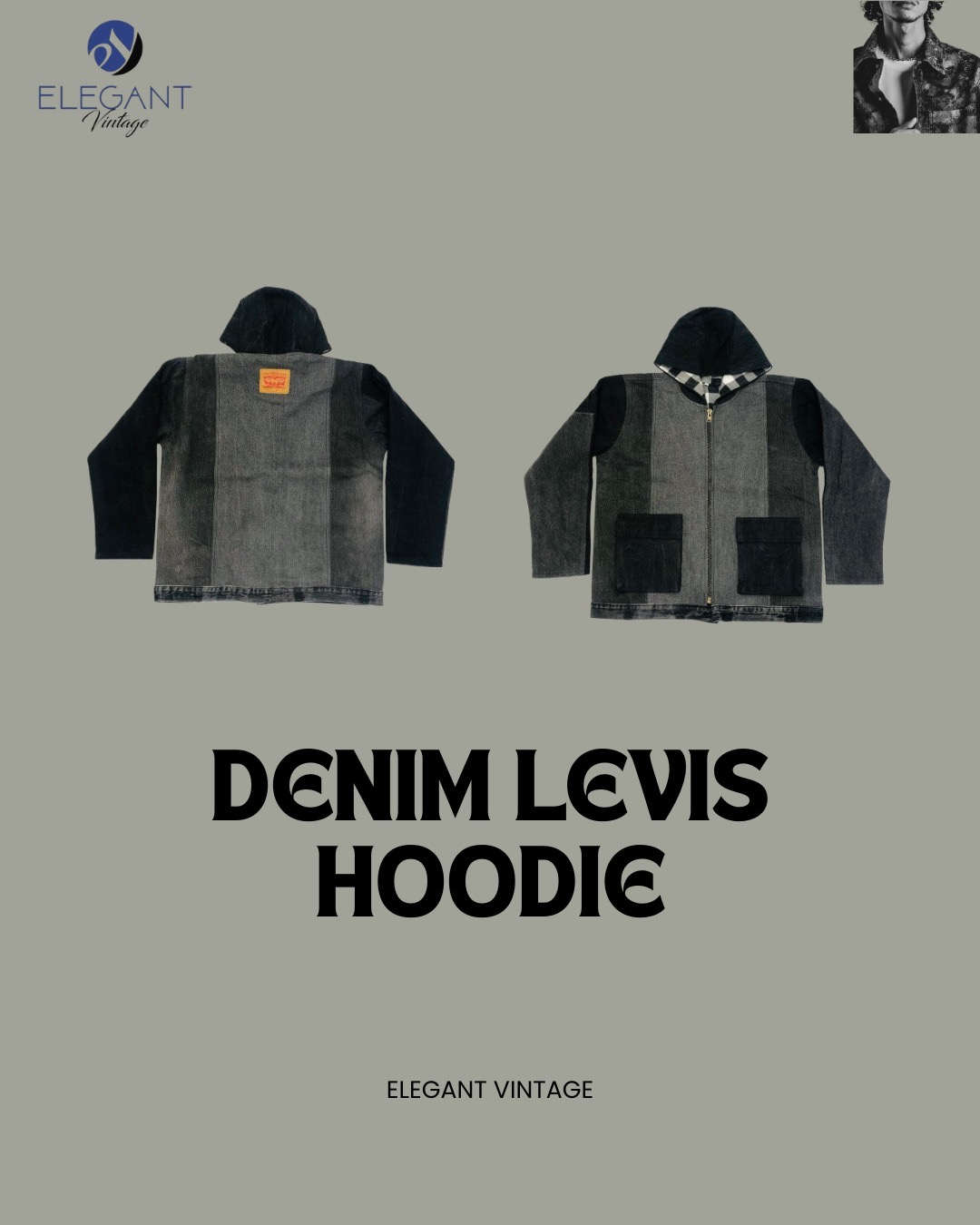 UPCYCLING Denim Levis Hoodies - EVR0108